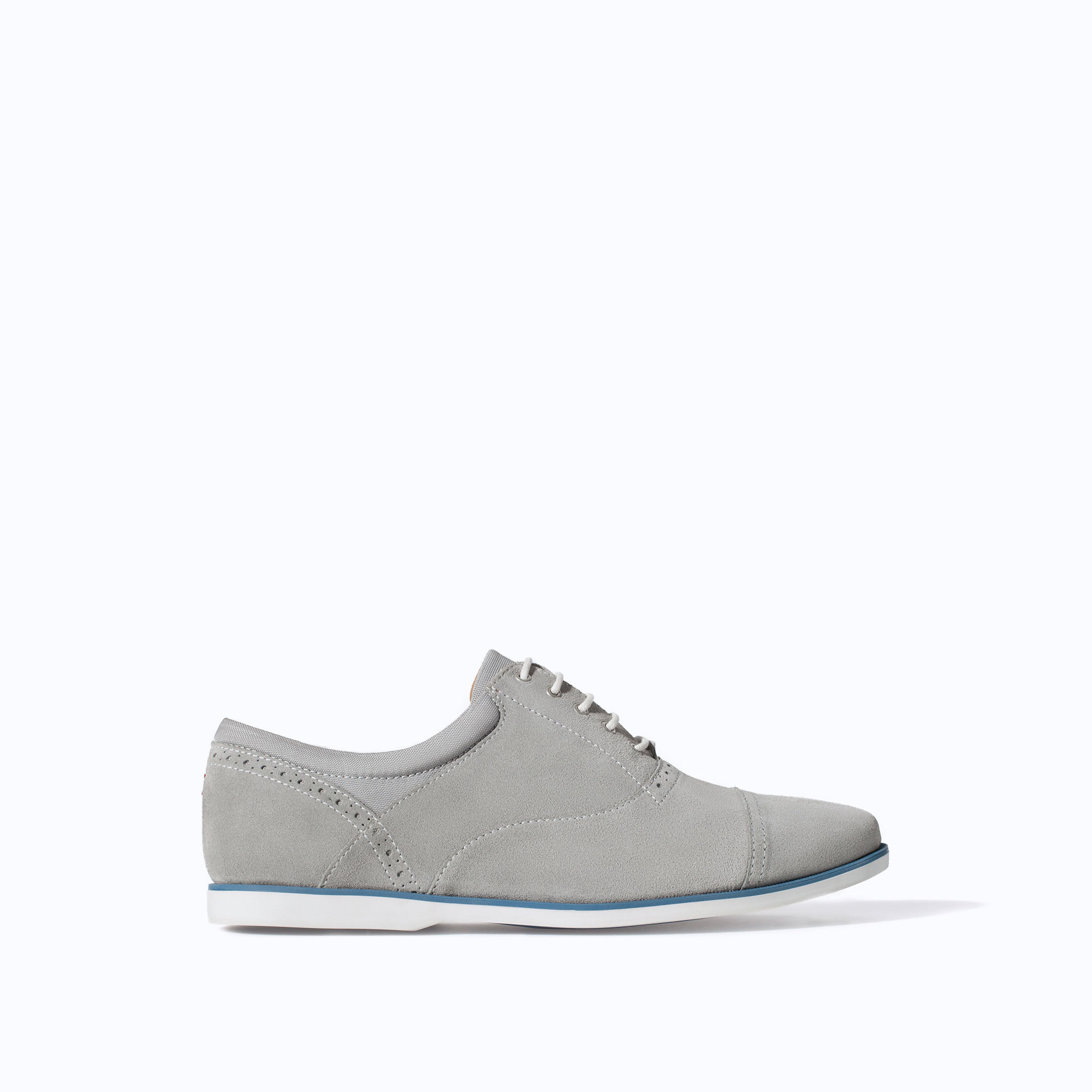 Zara Slim Leather Nautical Shoes in Gray for Men Lyst