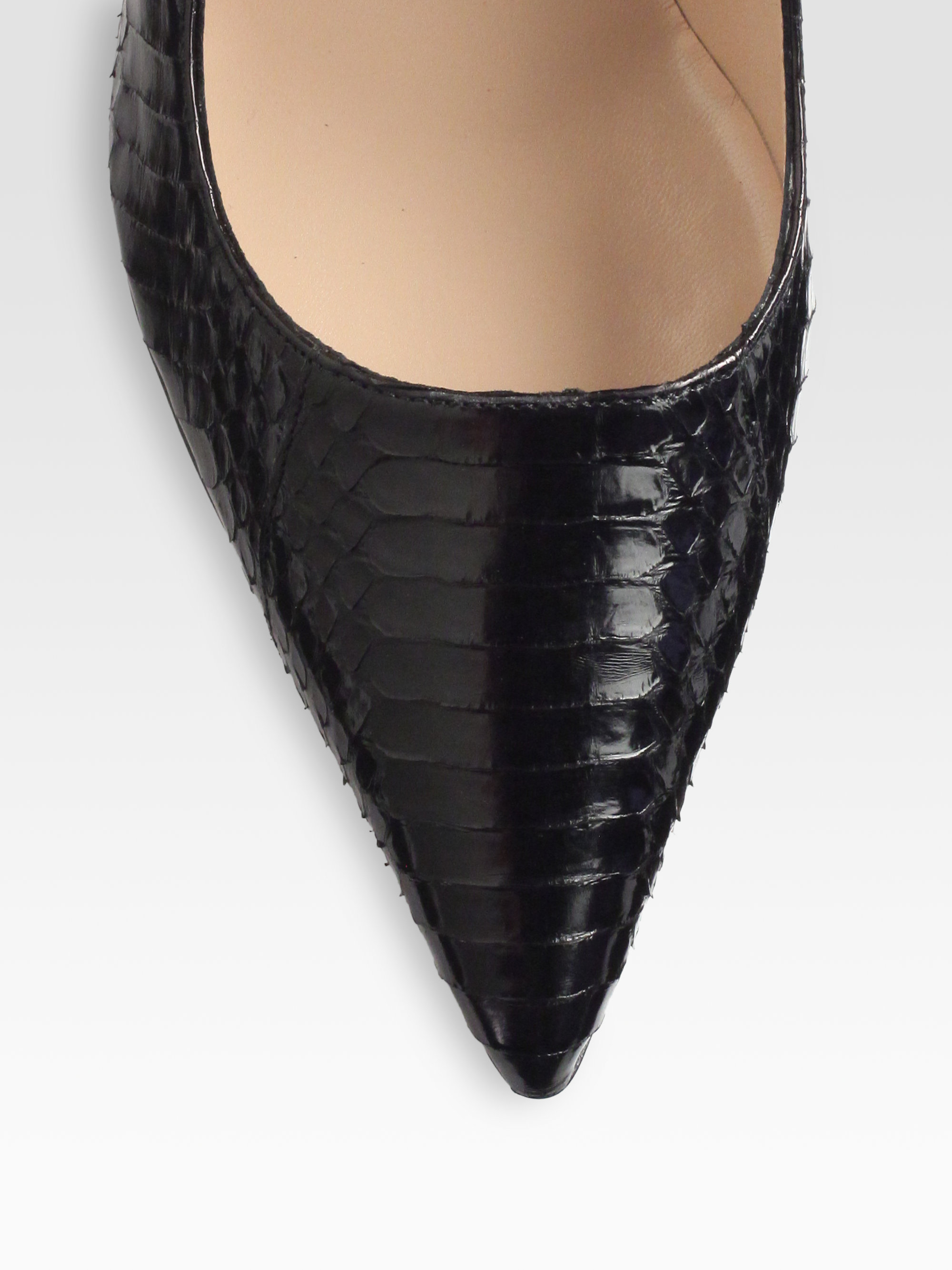 manolo blahnik snakeskin pumps