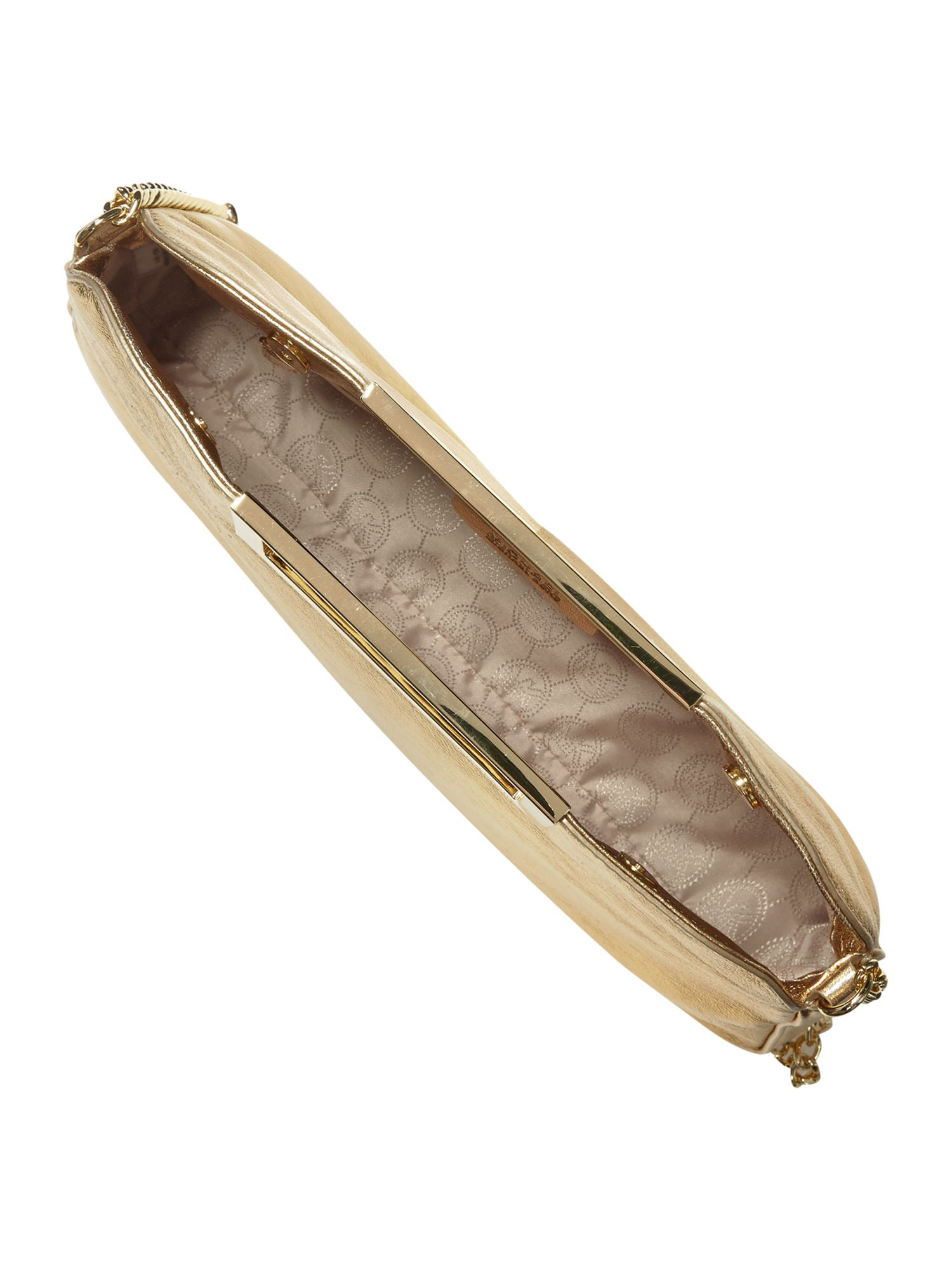 Michael kors Berkley Gold Patent Clutch Bag in Gold Lyst