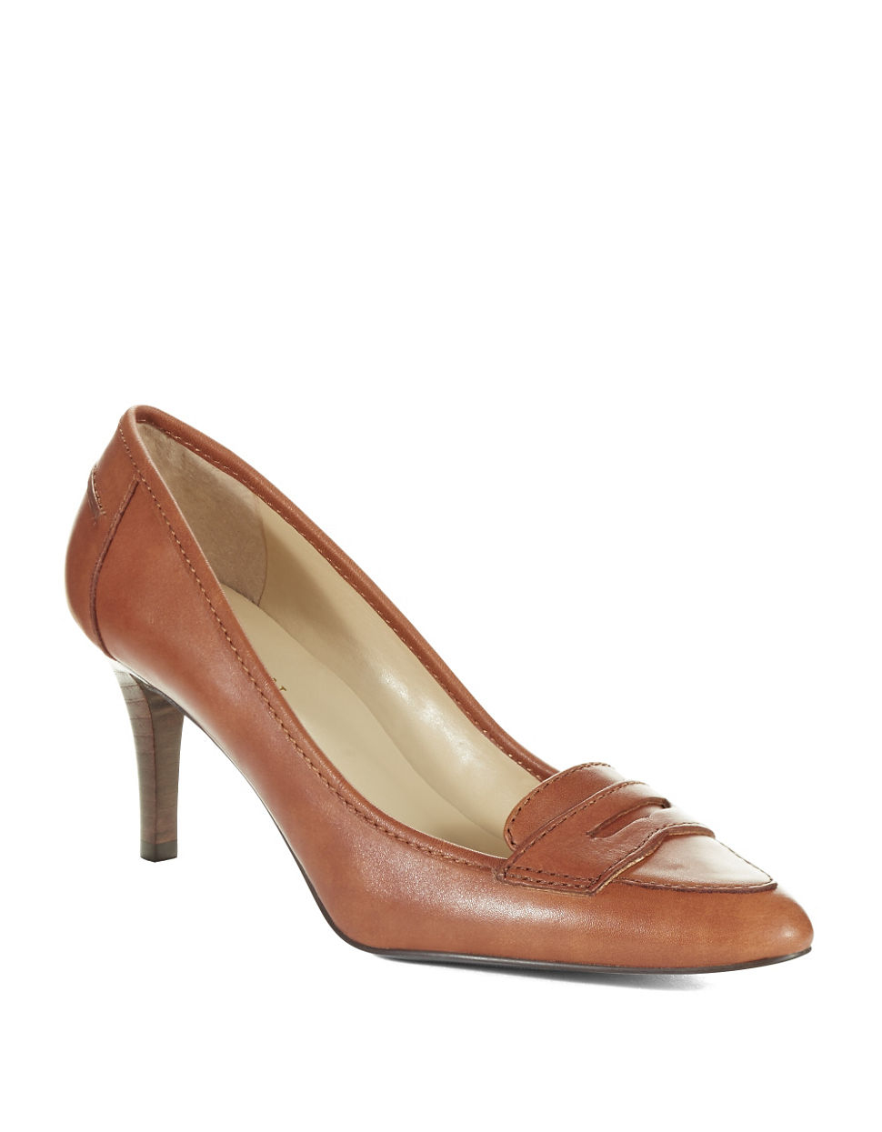 Lauren By Ralph Lauren Esme Penny Loafer Pumps in Brown (Polo Tan) | Lyst