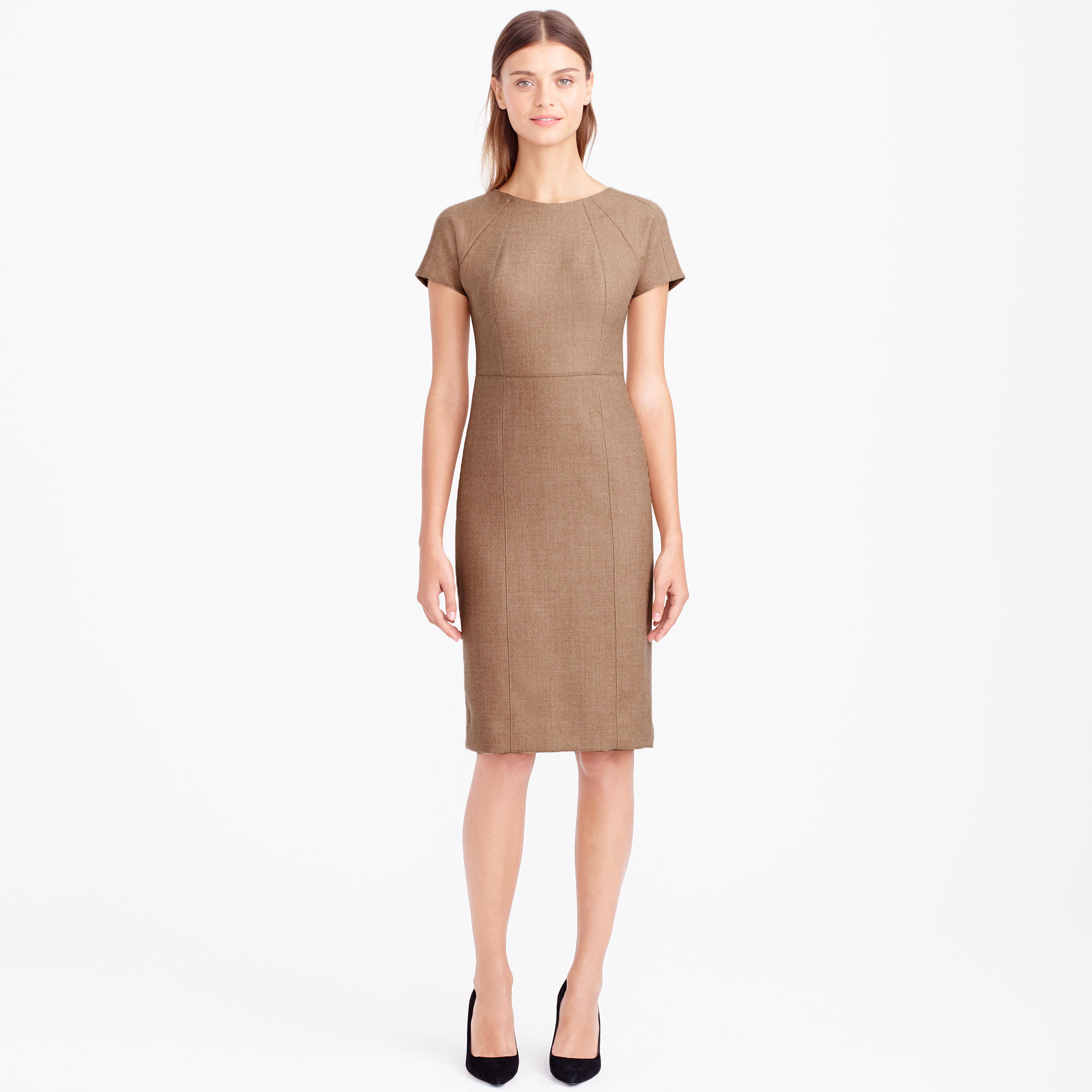 Lyst J Crew Pee Dolman Dress In Double Serge Wool Brown Gallery Women S Jumper Dresses