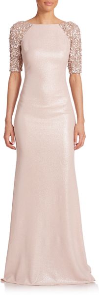 badgley mischka blush gown
