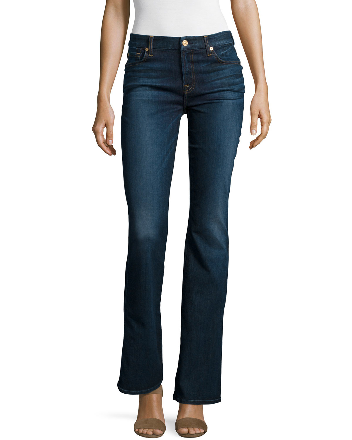 7 for all mankind Tailorless Kimmie Boot-cut Jeans in Blue | Lyst