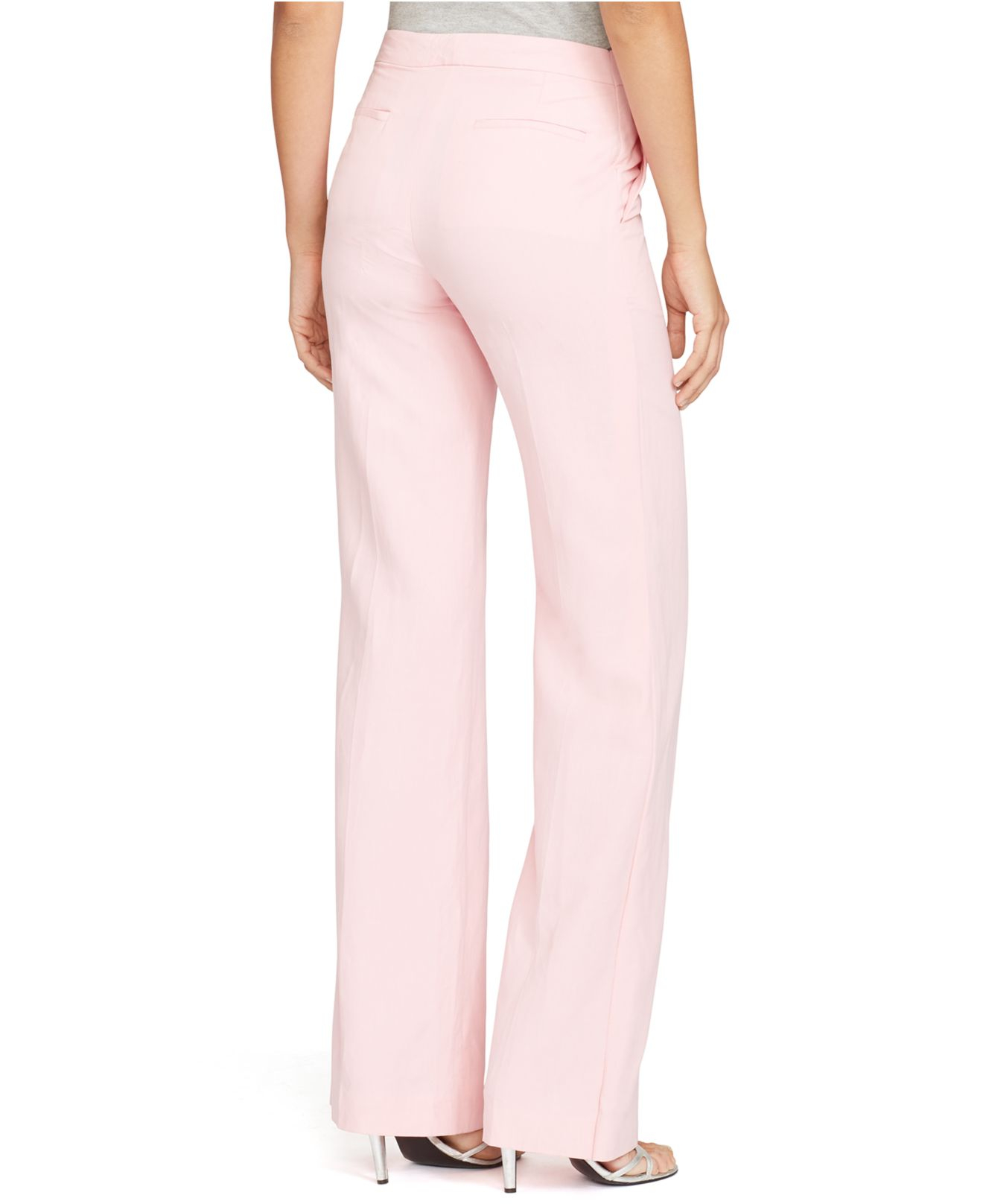 pink wide leg pants