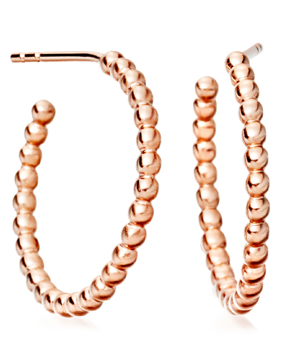 Astley Clarke Rose Gold Beaded Hoop Earrings In Pink Lyst Gallery Women S Gold Hoop Earrings