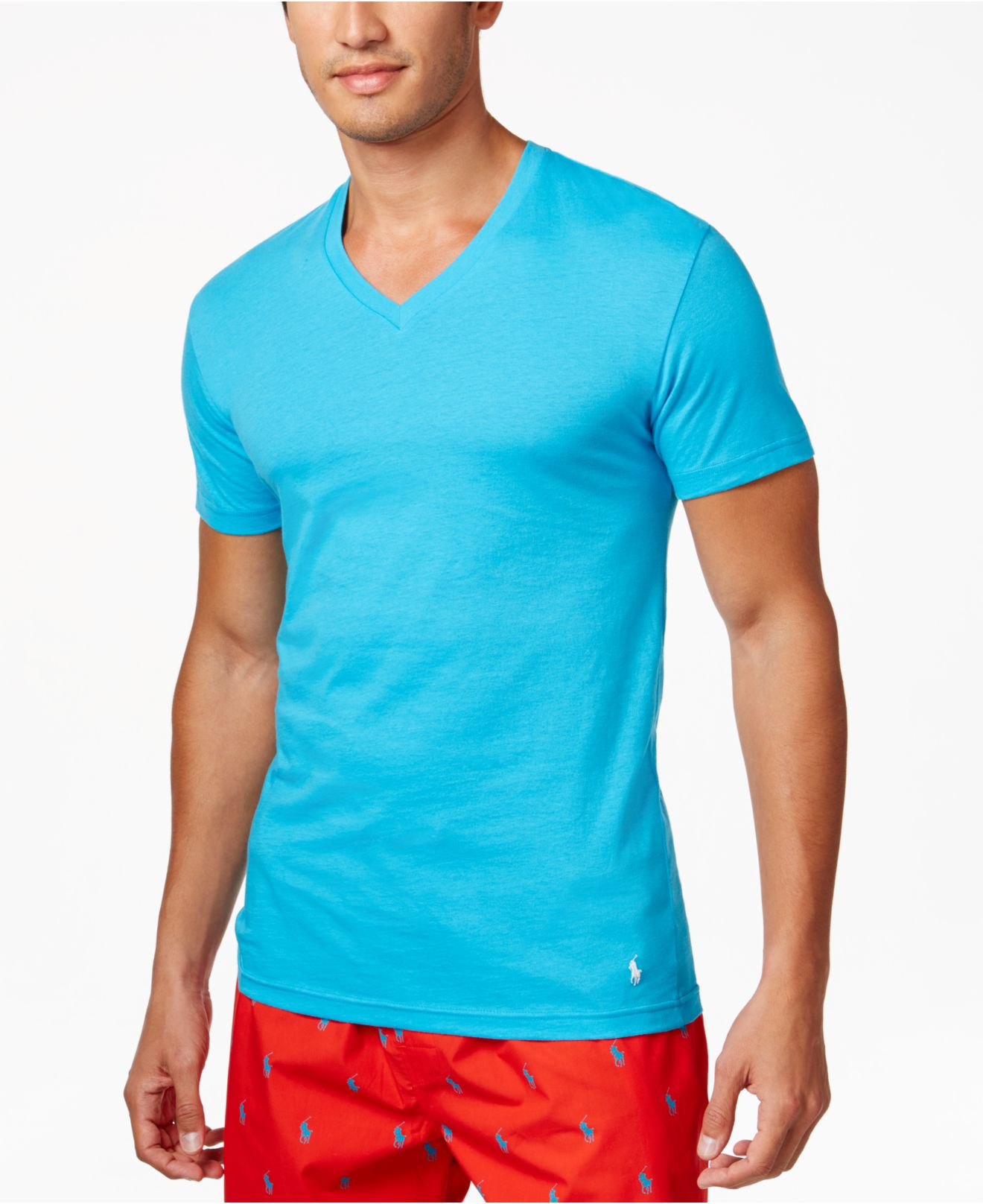 Polo V Neck T Shirts Mens Agbu Hye Geen