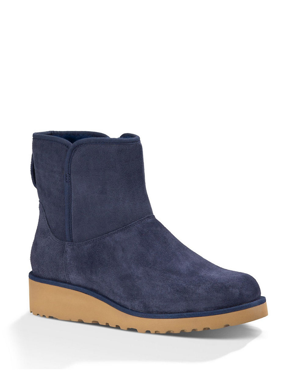 Ugg Kristin Sheepskin Wedge Ankle Boots in Blue | Lyst