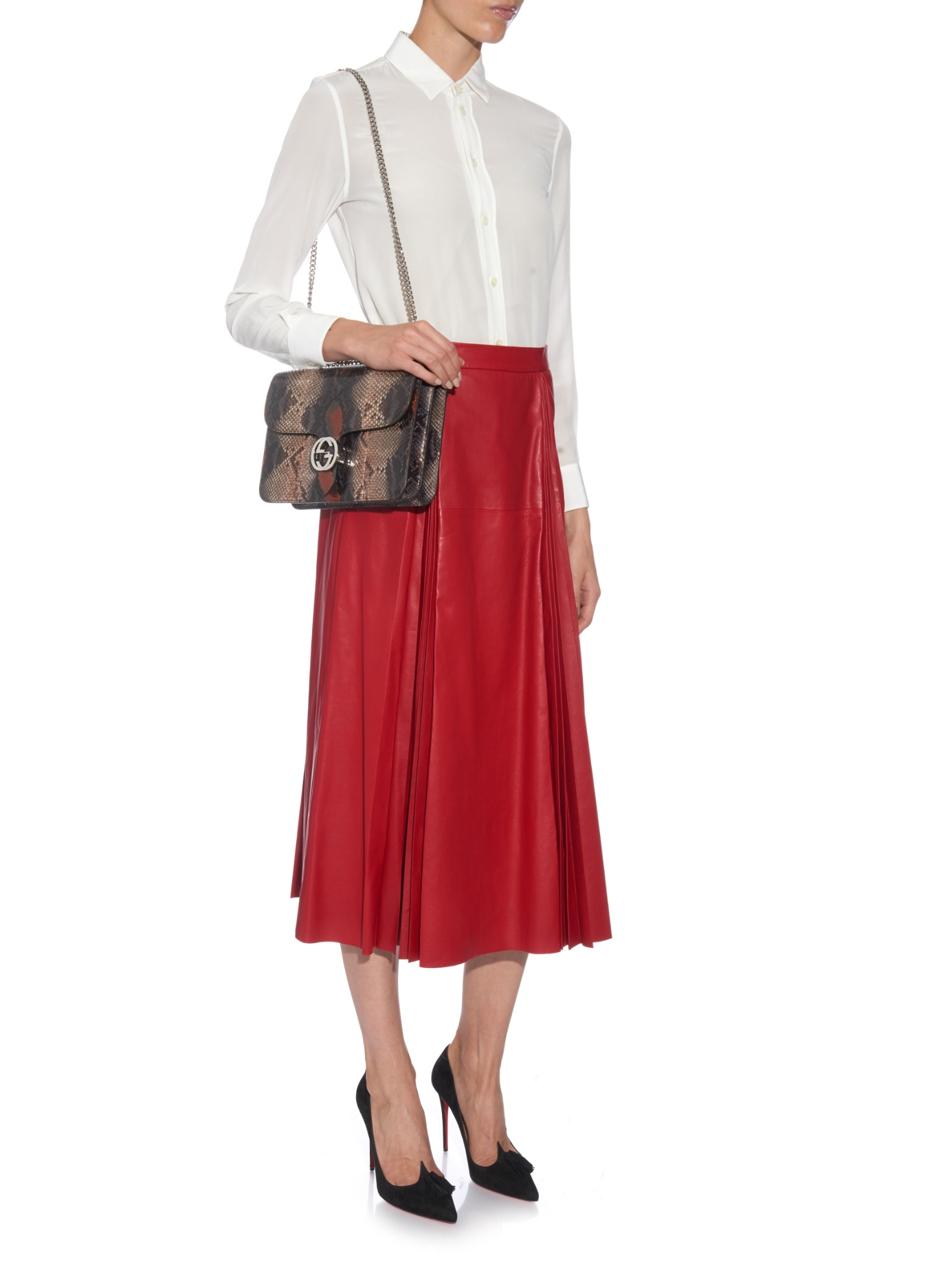 gucci pleated mini skirt