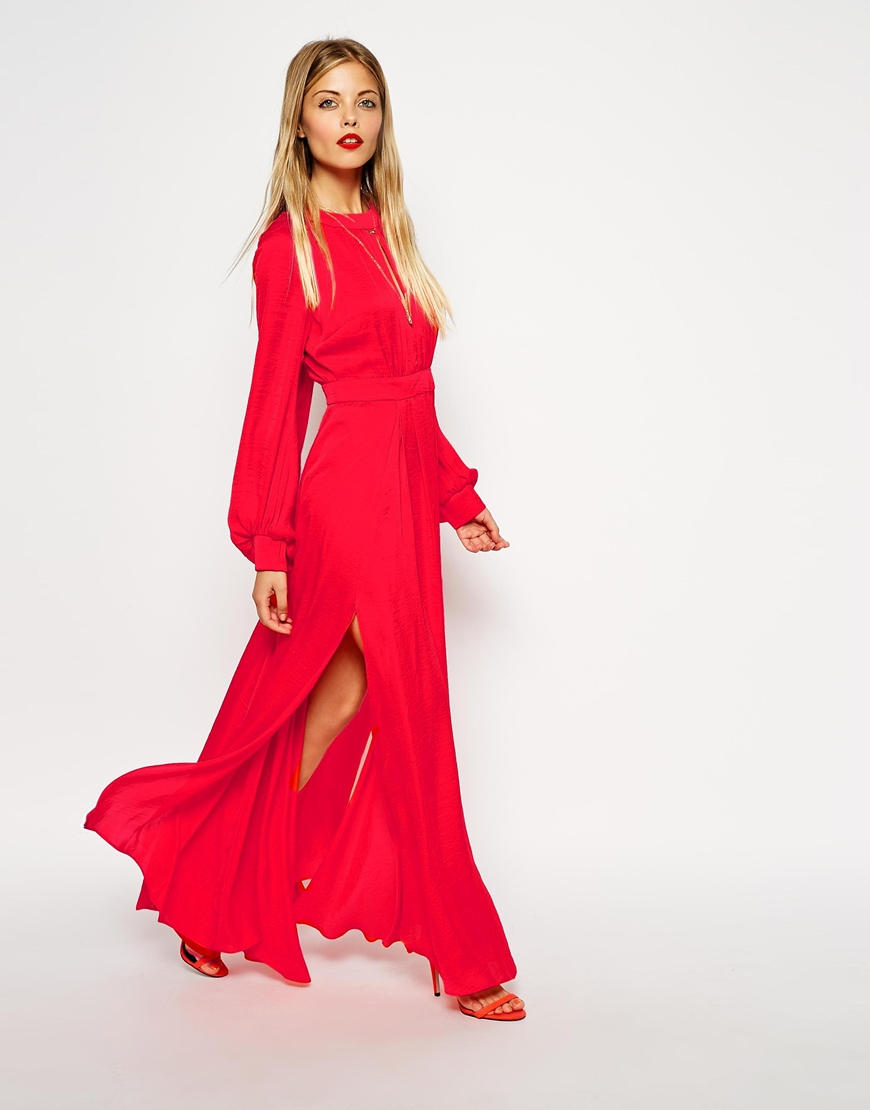 asos red caftan pleated maxi dress maxi dresses product 1 21855210 2 855490293 normal