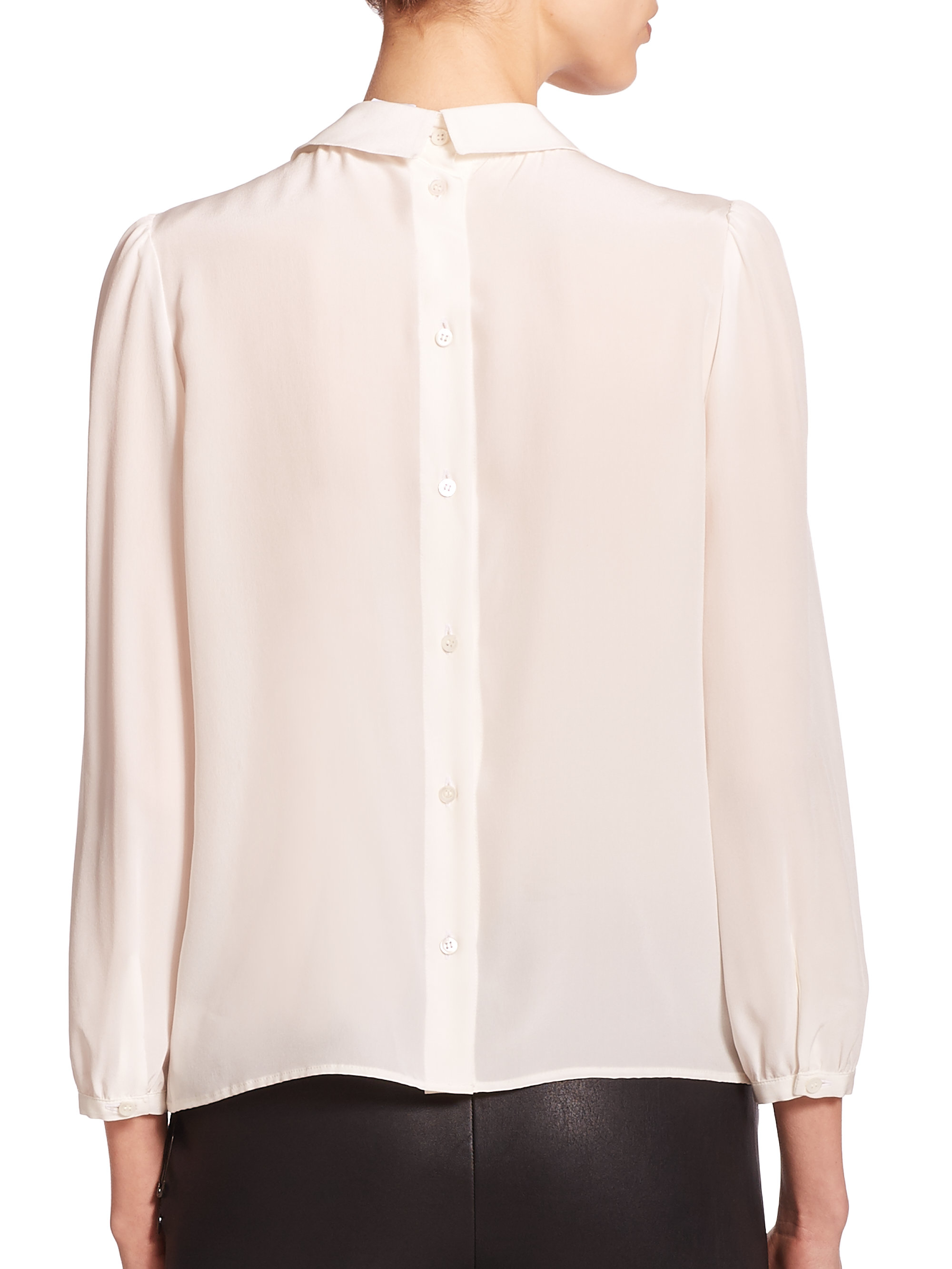 Lyst - M Missoni Peter Pan Collar Silk Blouse in White