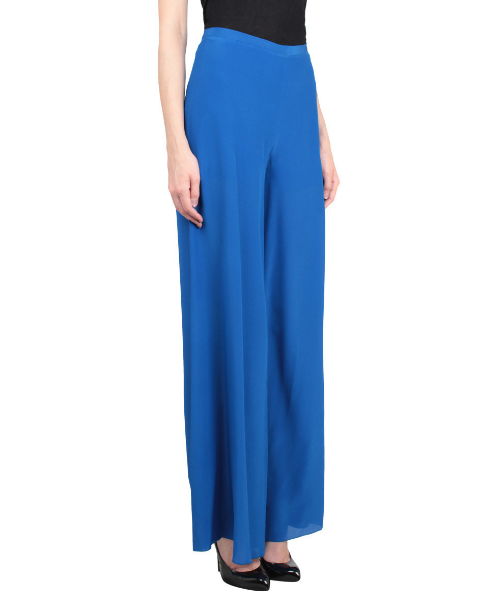 Lyst - M missoni Silk Palazzo Pants in Blue