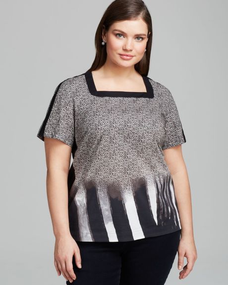 Marina Rinaldi Plus Berbero Top in Gray (Black) | Lyst