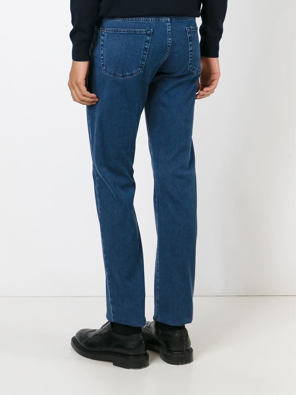 Canali Straight Leg Jeans in Blue for Men | Lyst