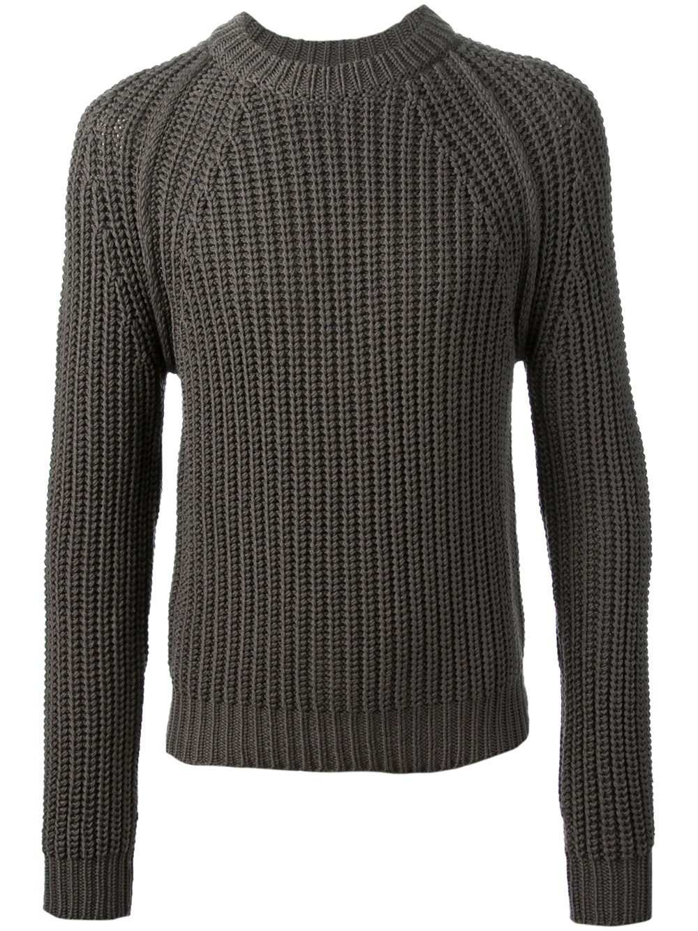 Lyst - Lanvin Thick Ribbed Sweater in Gray for Men