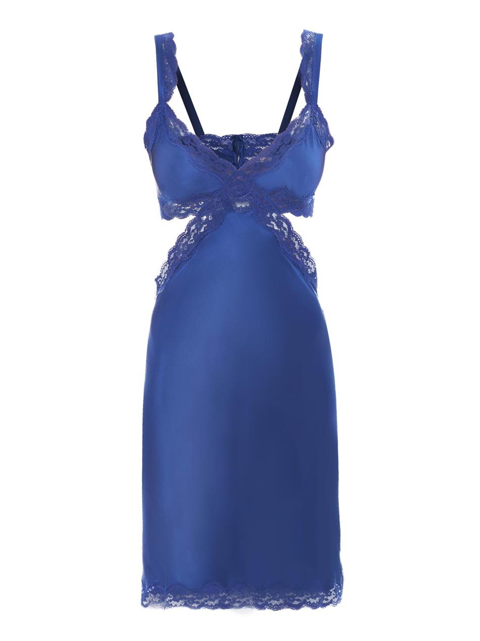 Stella Mccartney Clara Whispering Stretch Silk Chemise in Blue | Lyst