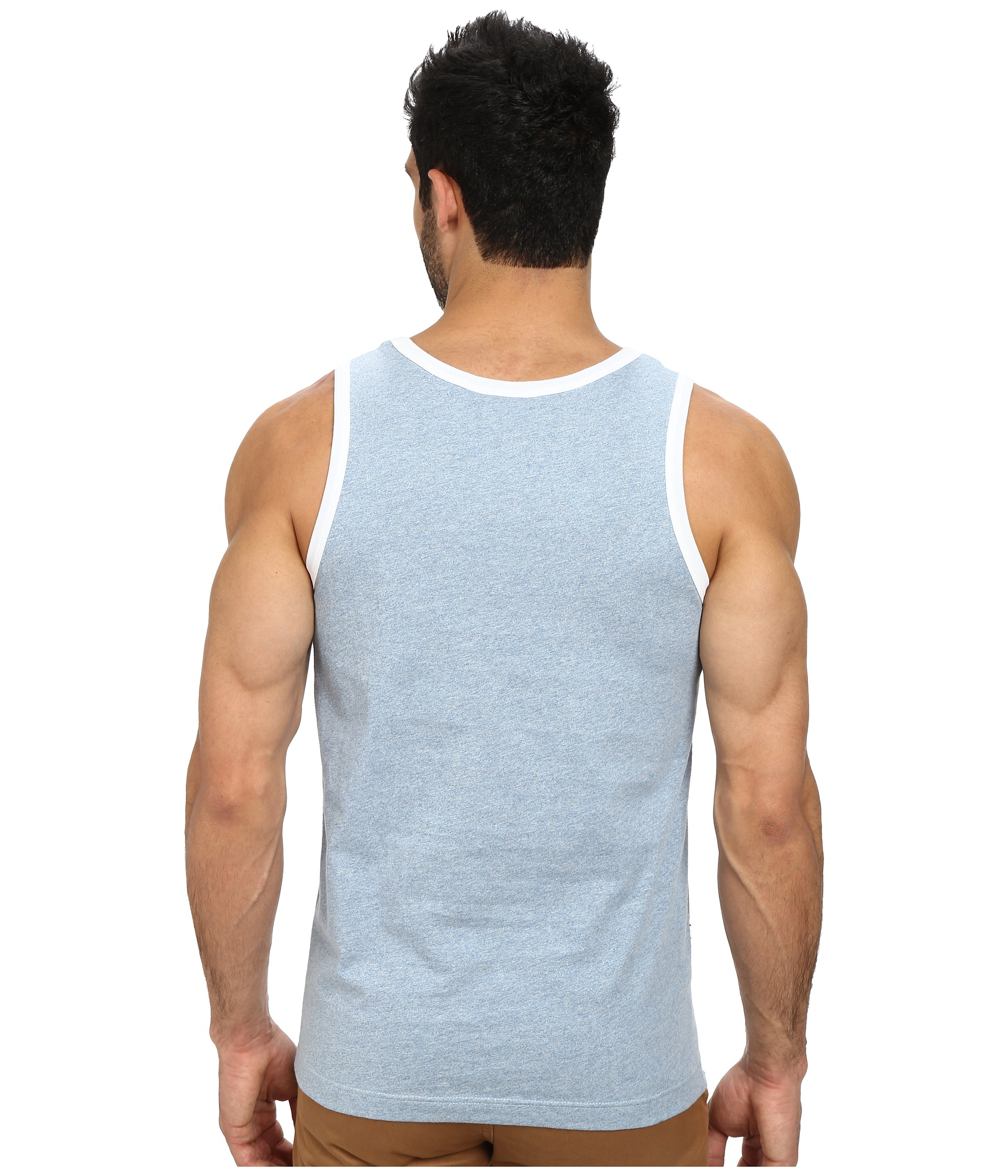 Lyst - Lacoste Live Cotton Jersey With Contrast Trim Tank Top in Blue ...