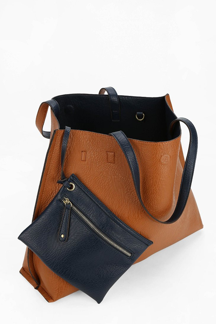 Urban outfitters Reversible Vegan Leather Tote Bag in Blue | Lyst