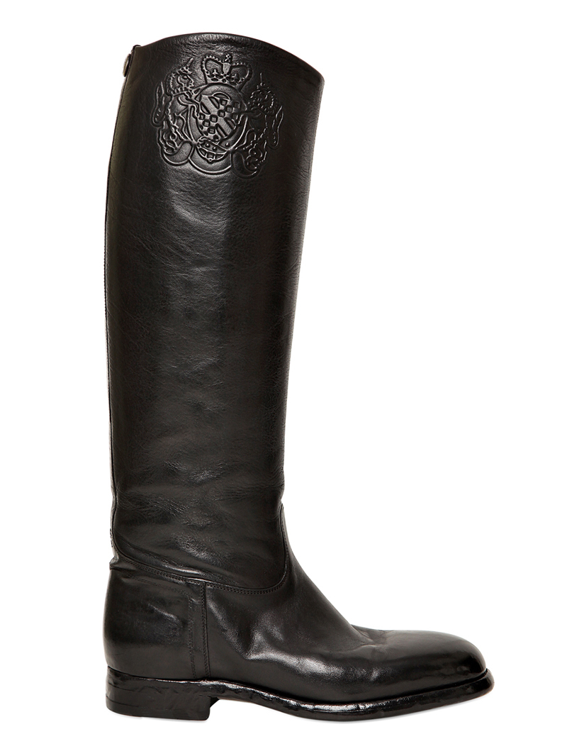 Lyst - Alberto Fasciani 30mm Embossed Buffalo Leather Boots in Black