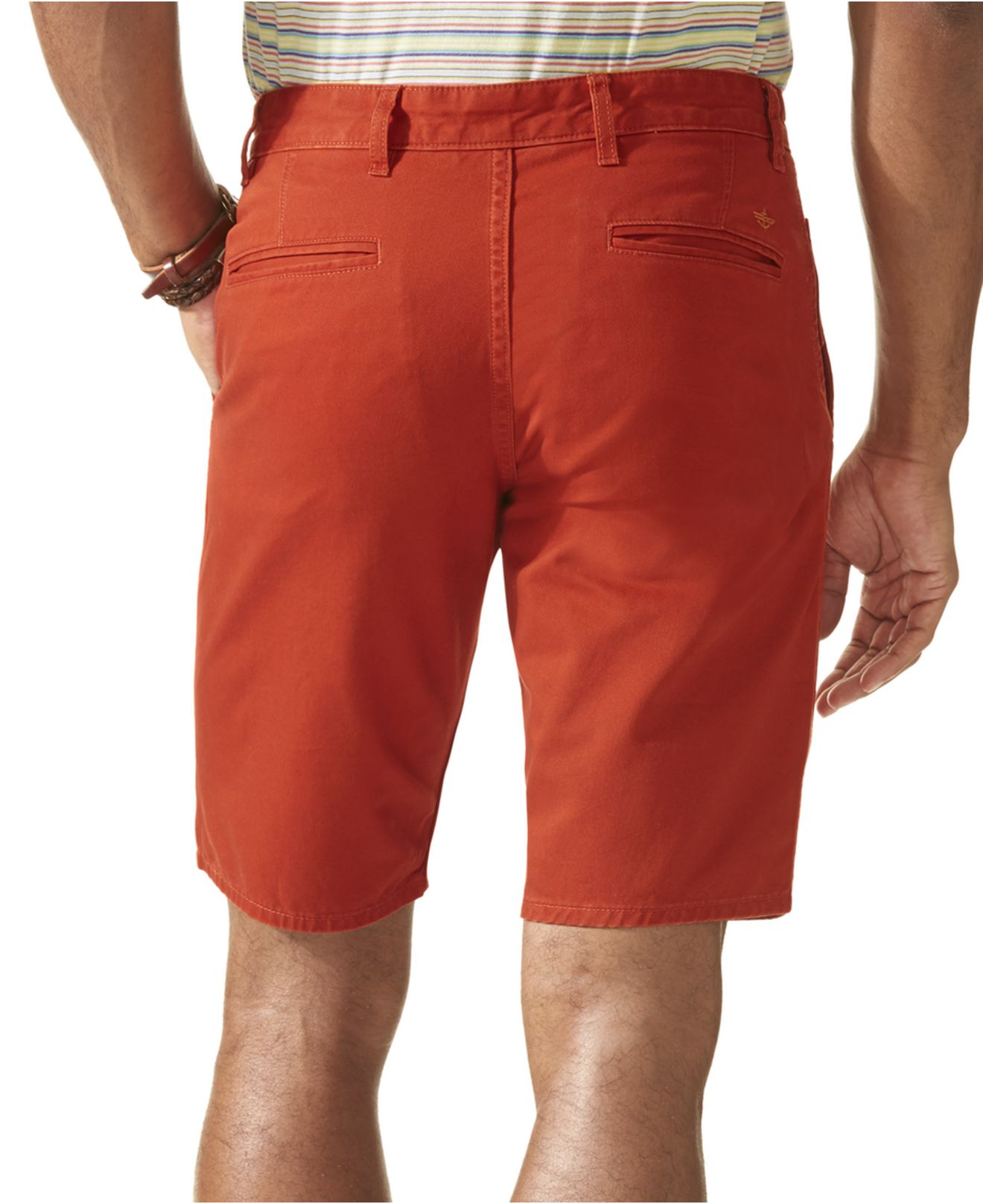 Dockers Alpha Flat Front Khaki Shorts in Orange for Men | Lyst