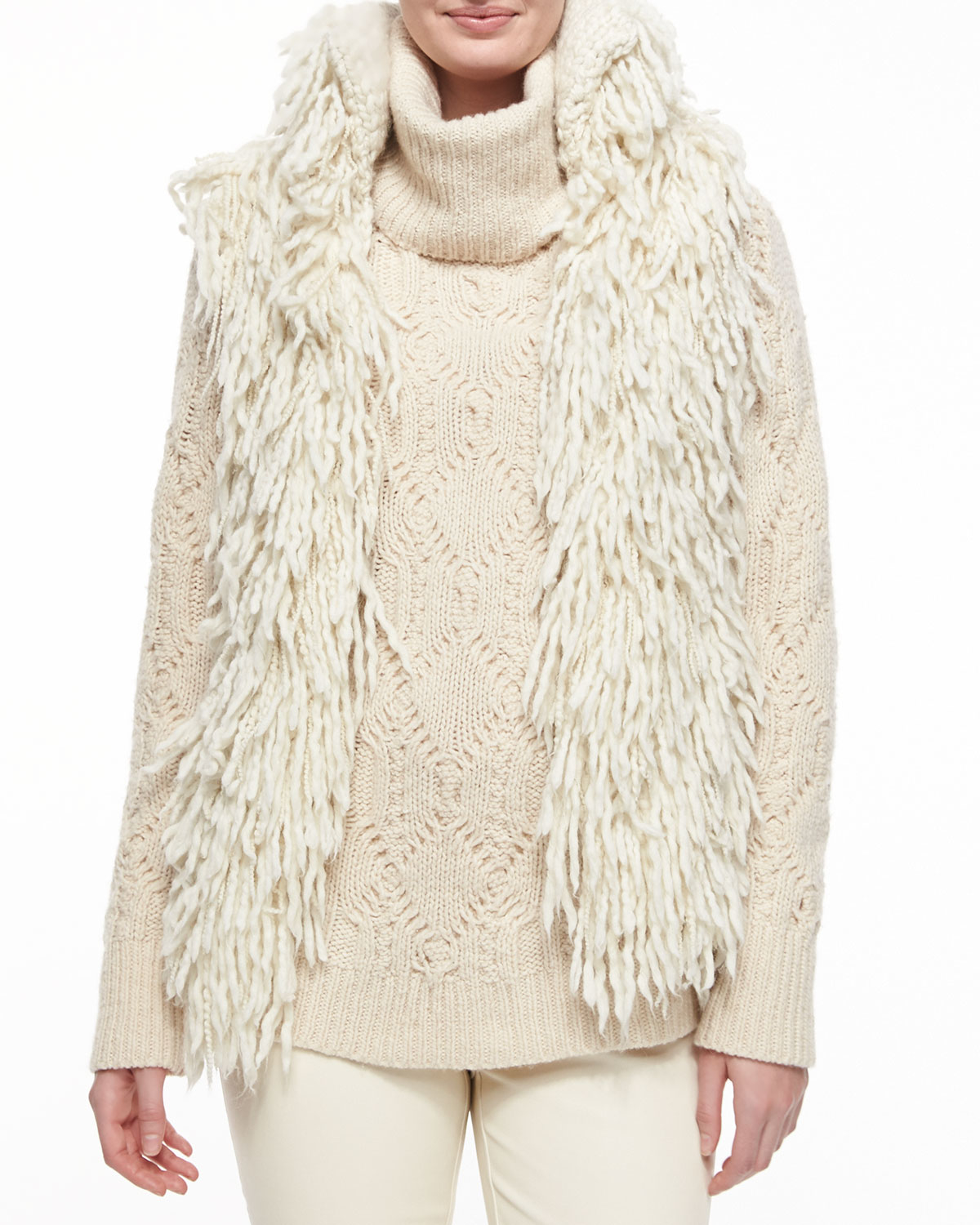 Download Lyst - Ralph Lauren Collection Shaggy Wool-blend Mock-neck ...