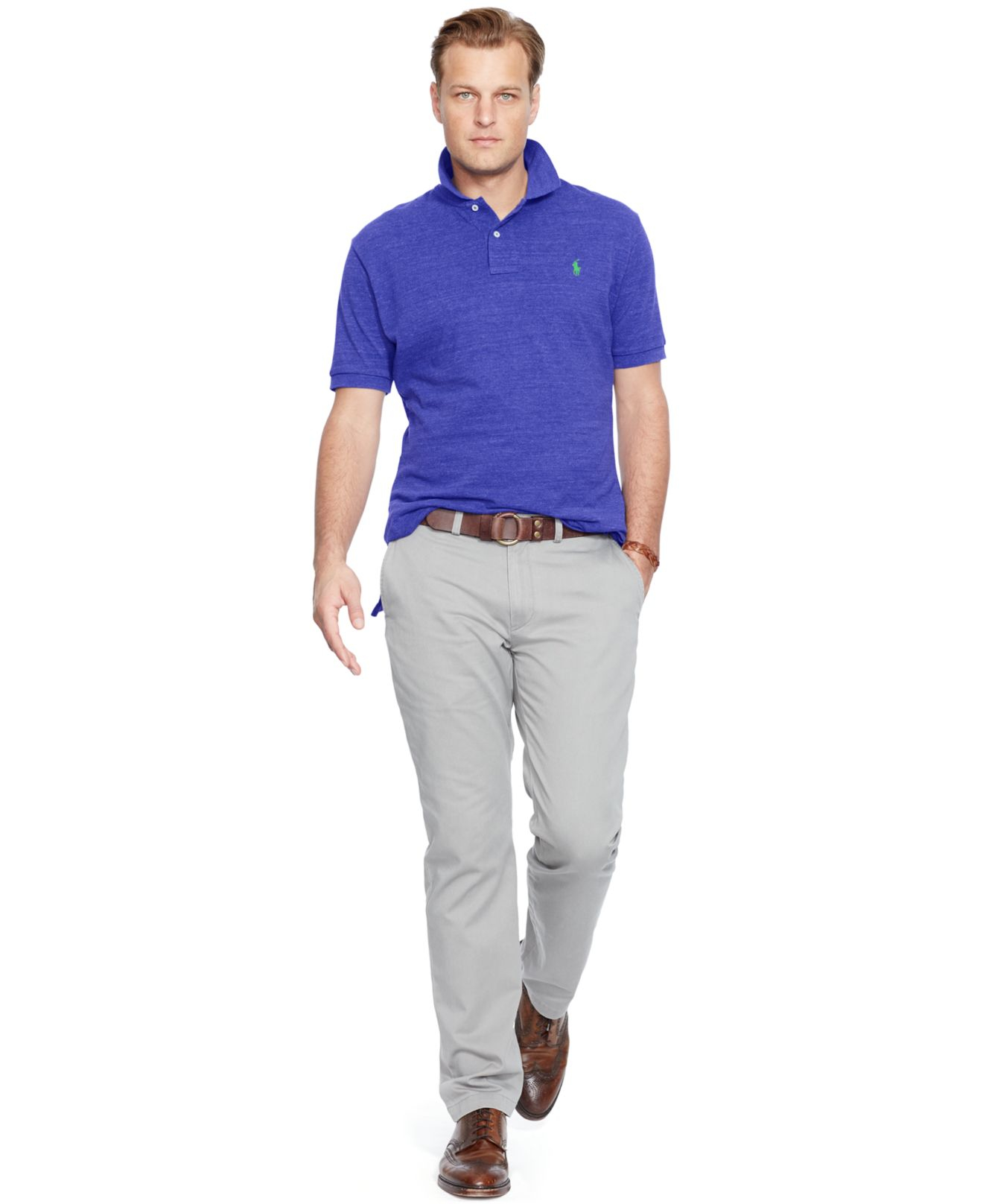 Polo ralph lauren Big And Tall Classic-fit Mesh Polo Shirt in Purple ...