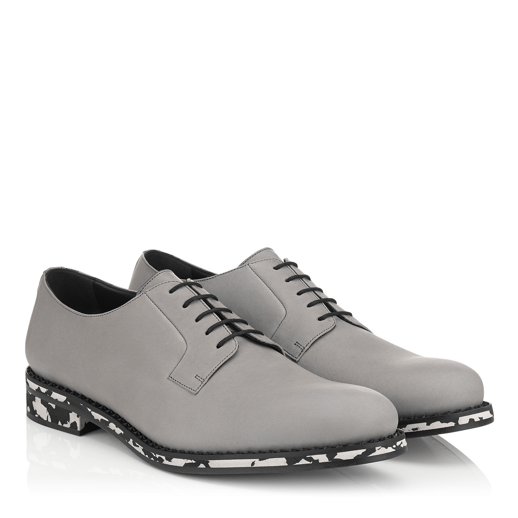 Jimmy Choo Alaric Grey Leather Lace Up Shoes in Gray for Men - Lyst