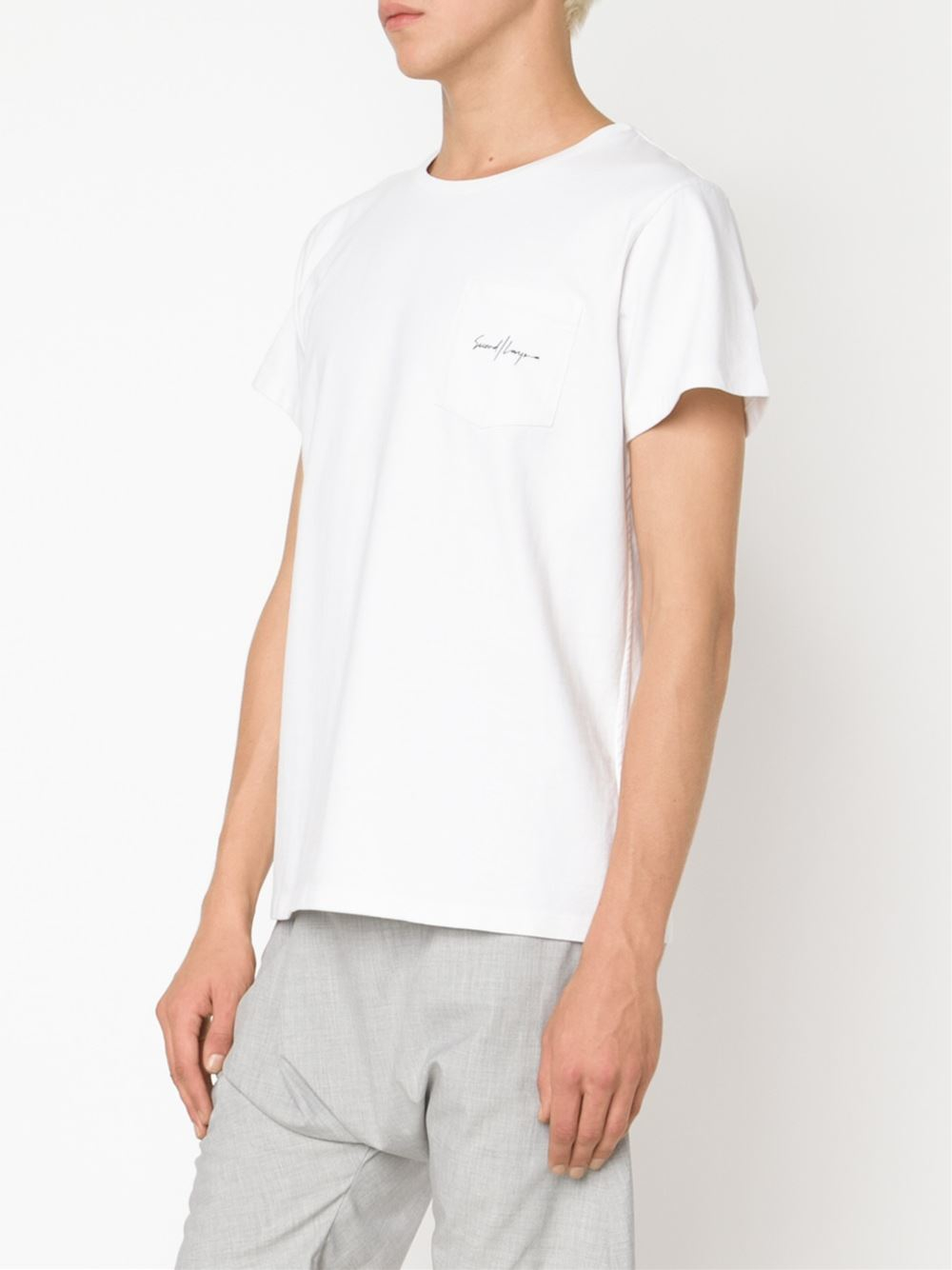 Download Lyst - Second/Layer Front Pocket Logo T-shirt in White for Men