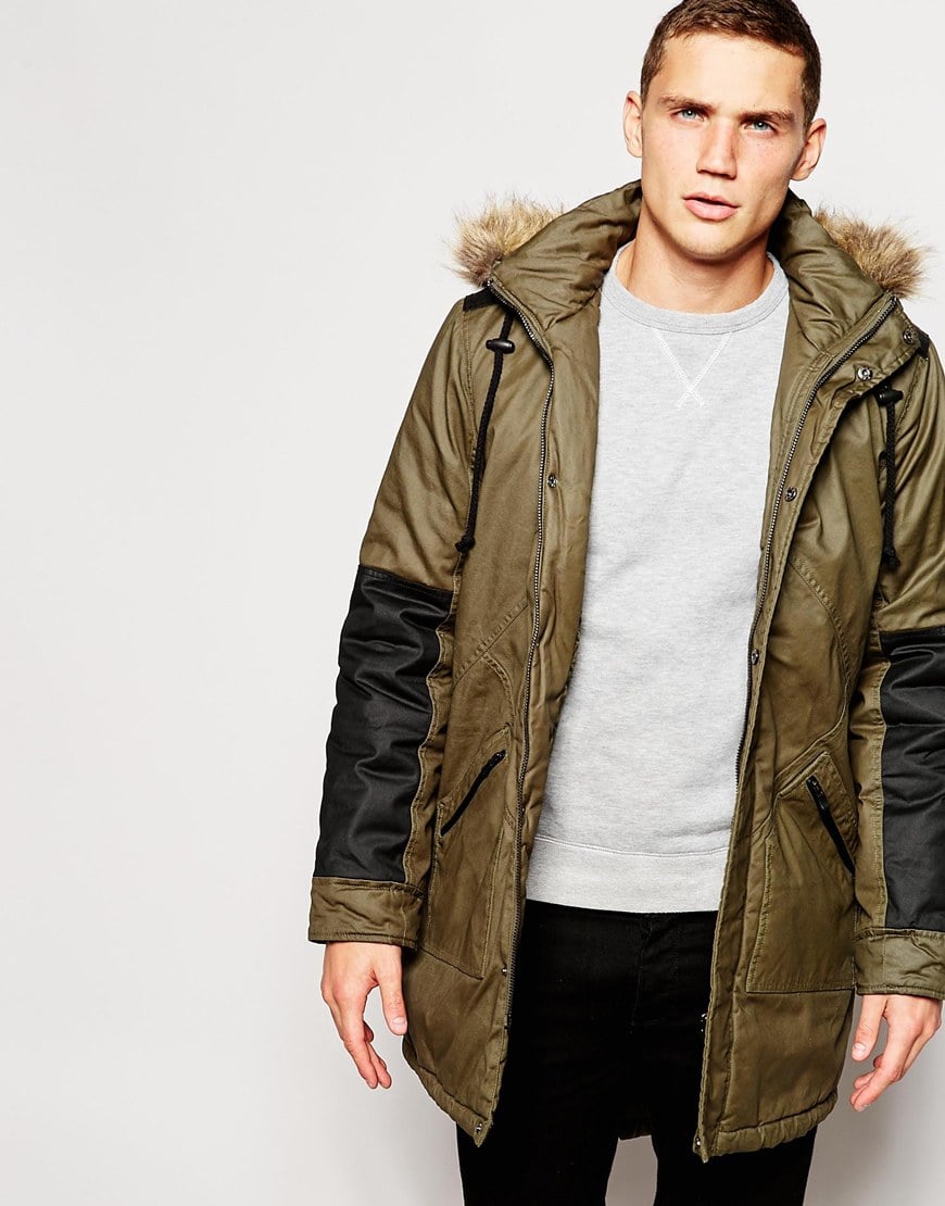 Download Another influence Coated Faux Fur Hooded Parka Jacket in ...