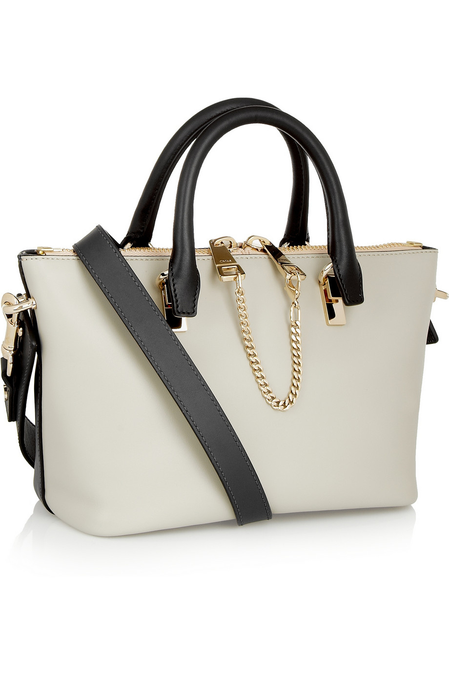 Chlo Baylee Mini Leather Tote in White | Lyst  