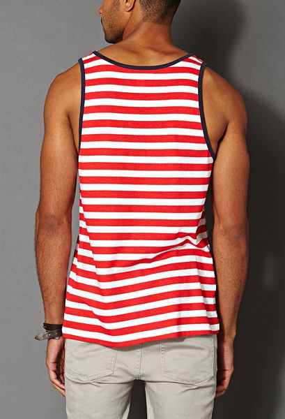 Forever 21 Striped Pocket Tank Top in Red for Men (Red/white) | Lyst