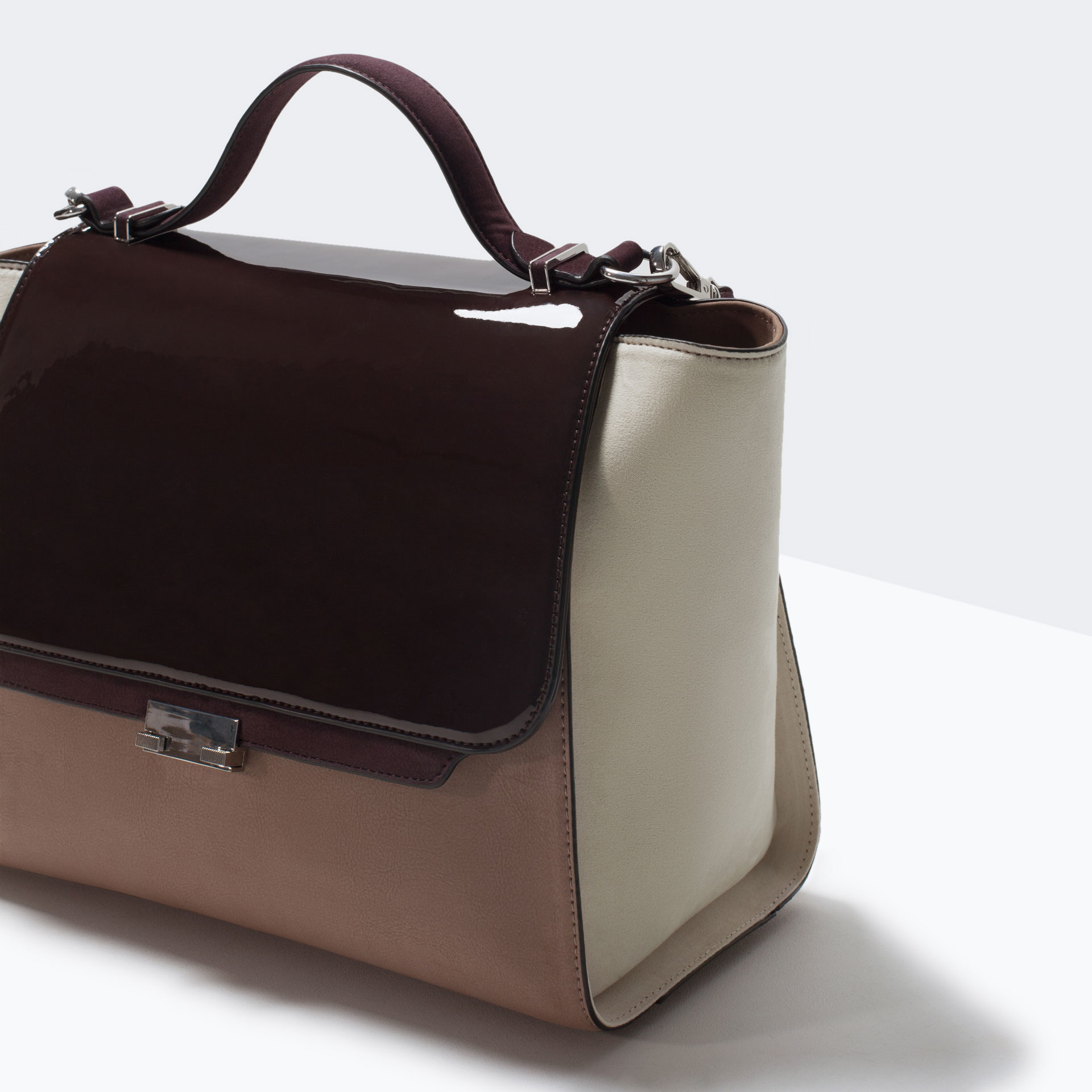 Zara Combination City Bag in Brown (Multicolour) | Lyst