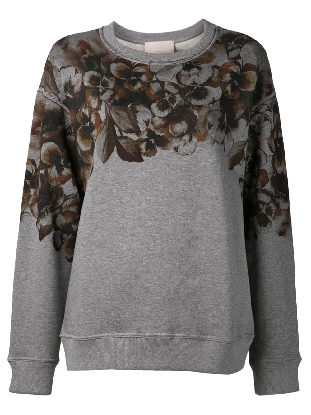 Lyst - Jason Wu Floral Print Sweatshirt in Gray
