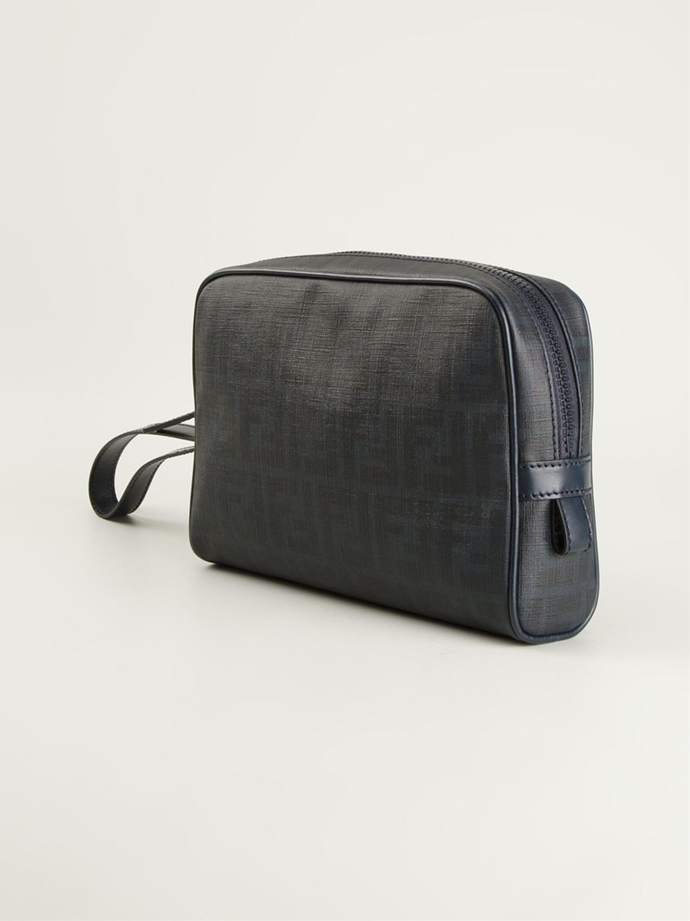 Lyst Fendi Ff Logo Wash Bag In Gray For Men Gallery