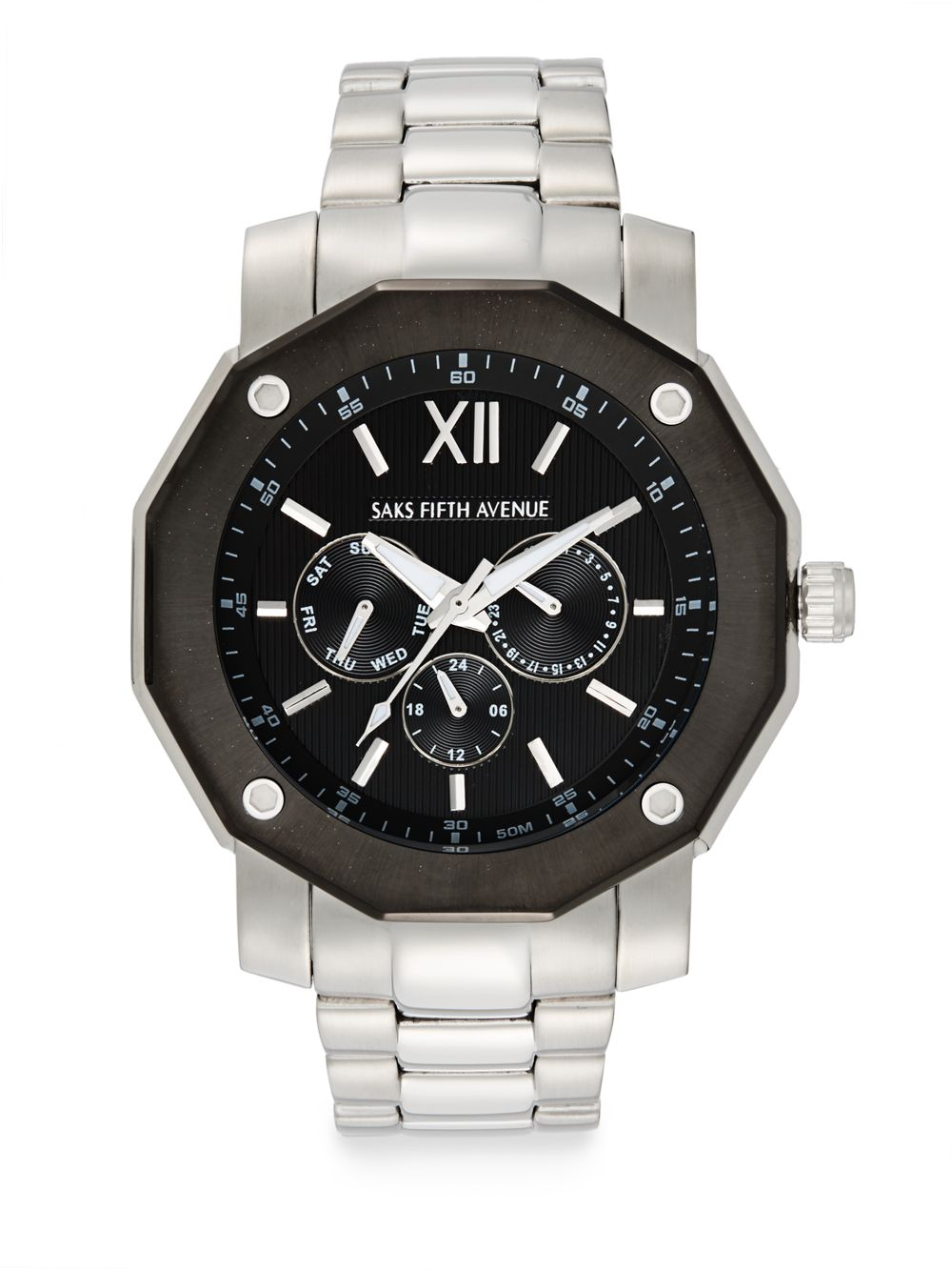 Lyst Saks Fifth Avenue Stainless Steel Multifunction Watch in