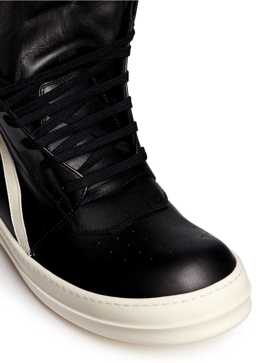 rick owens black high top sneakers