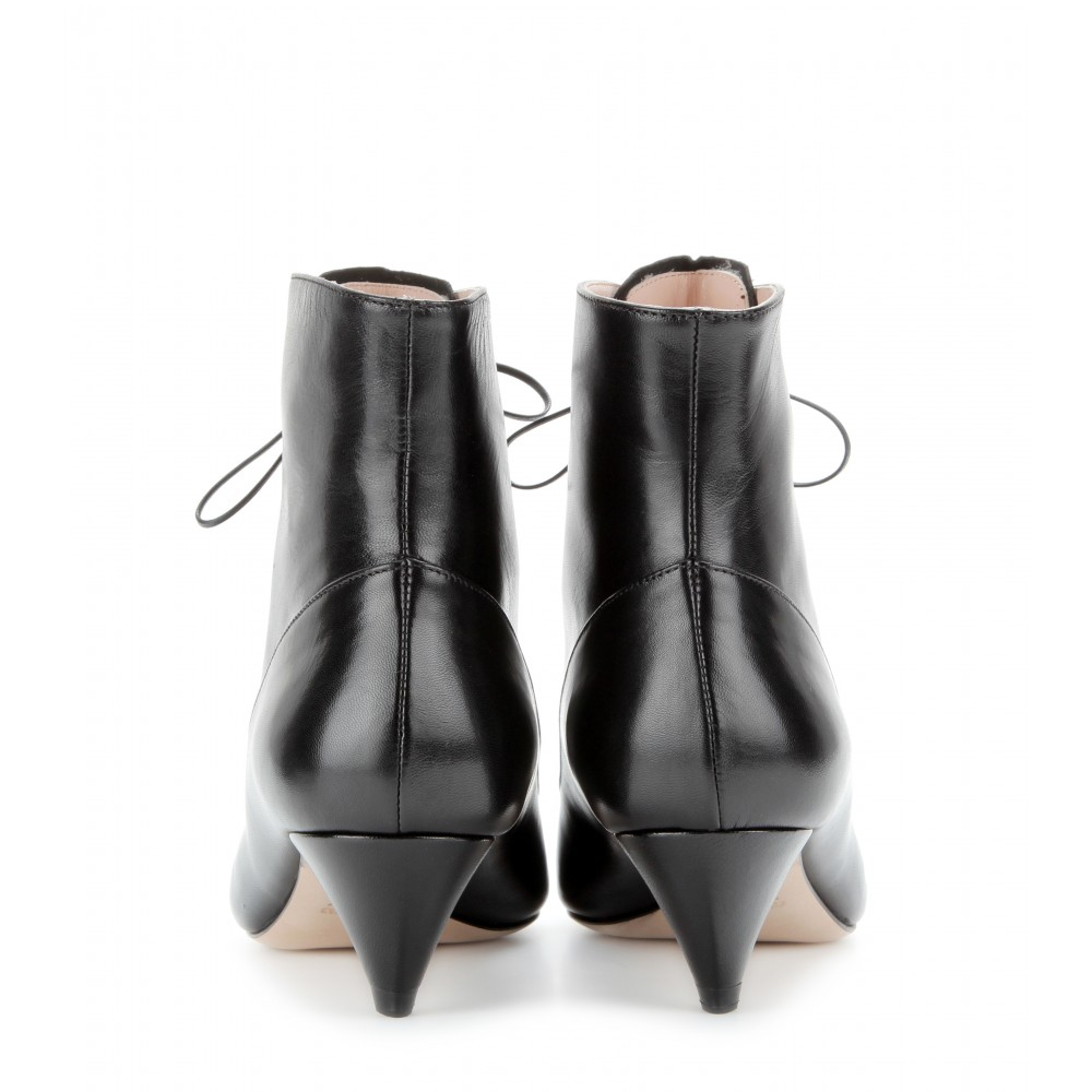 miu miu lace up leather ankle boots