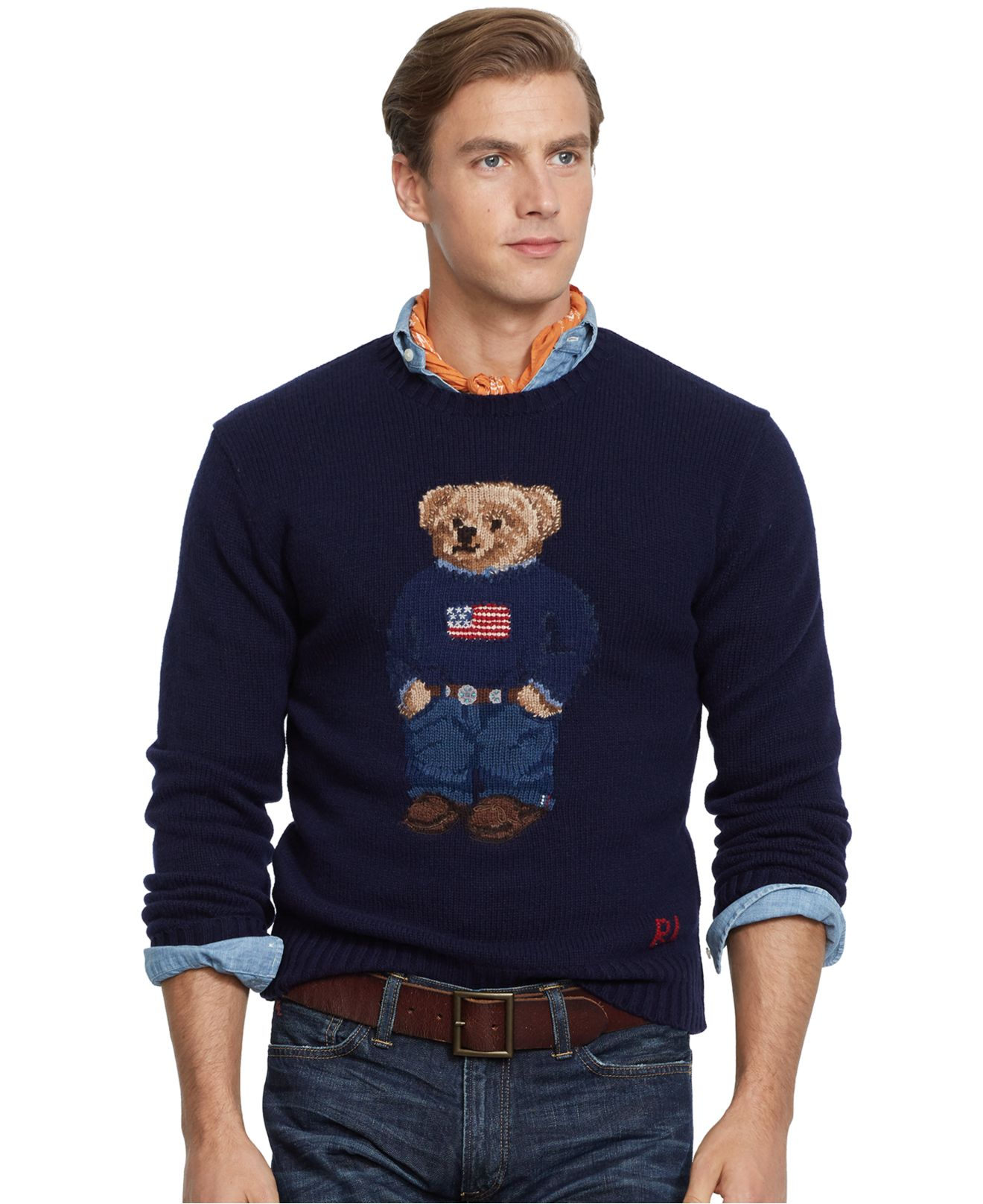 Lyst - Polo ralph lauren Polo Bear Wool Sweater in Blue for Men