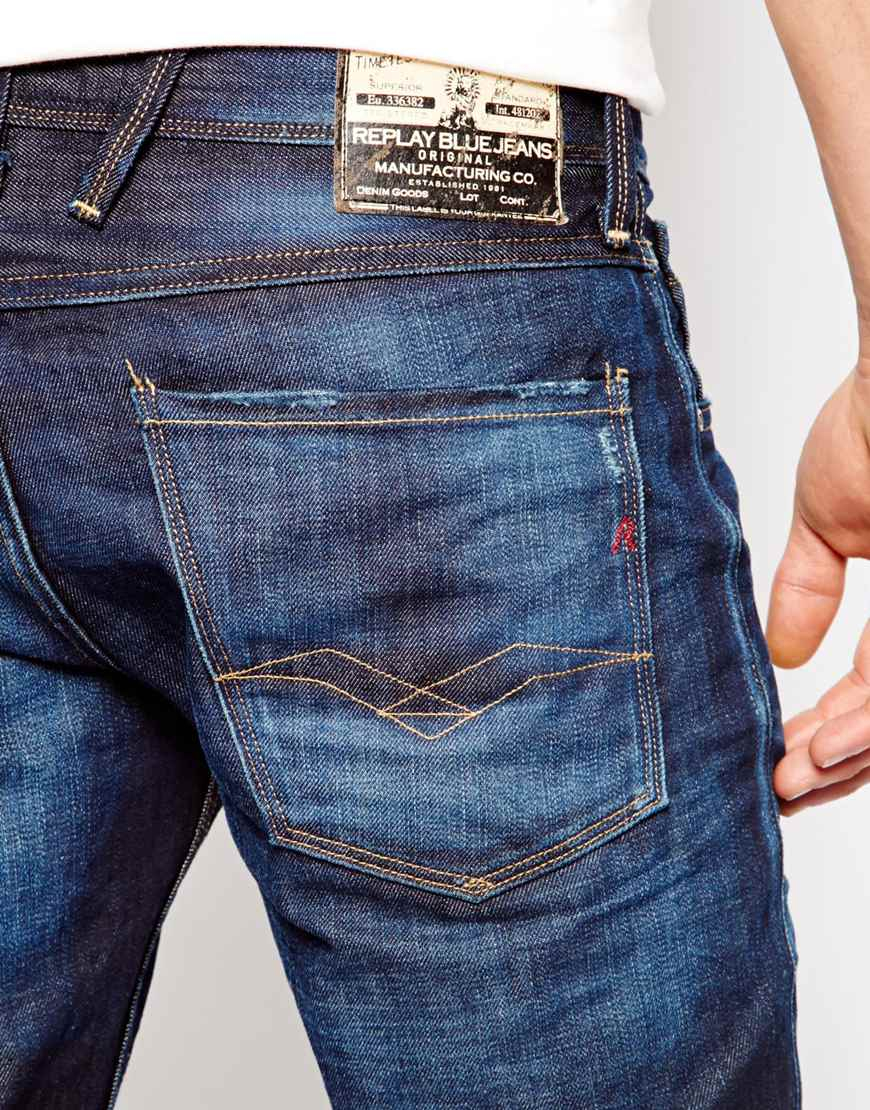 Replay Slim Fit Jeans Barcelona Fc Collection in Blue for Men | Lyst