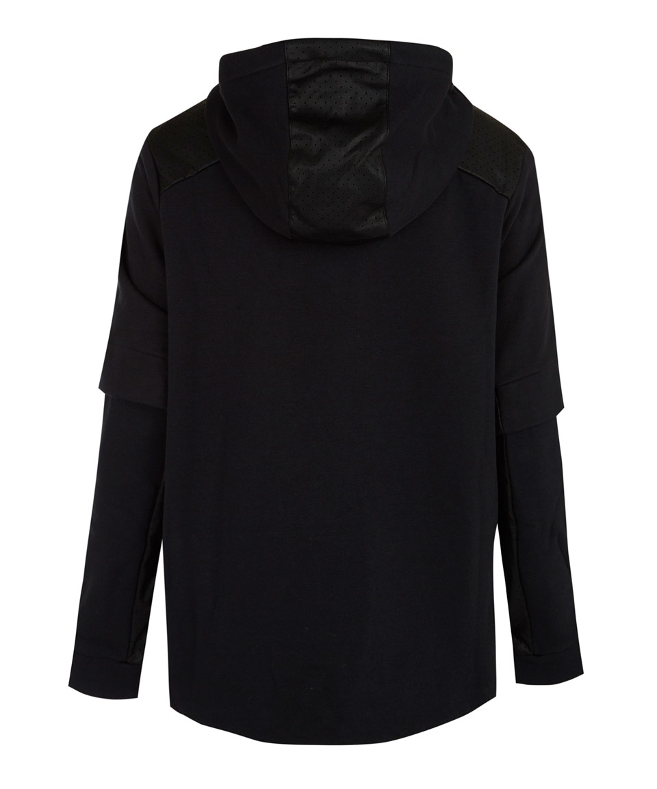 Nike Black Perforated Full-zip Hoodie Jacket in Black | Lyst