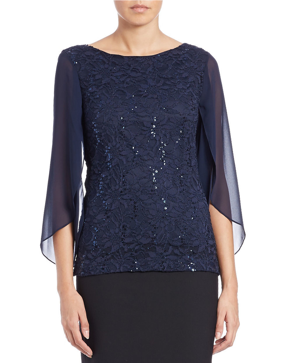 Lyst - Marina Sequin Lace Top in Blue
