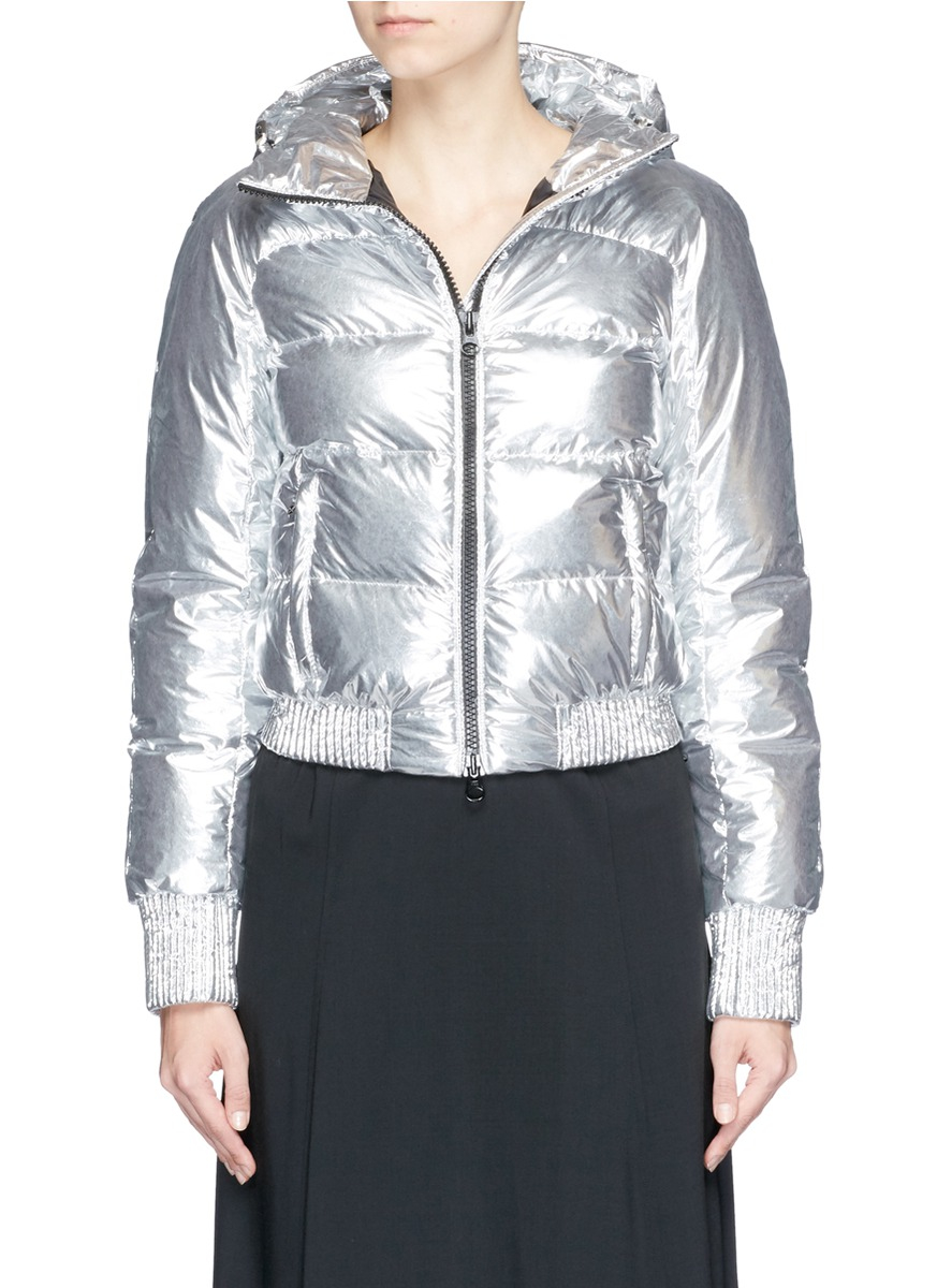 Lyst - Marcelo Burlon 'lolen' Metallic Nylon Down Jacket in Metallic