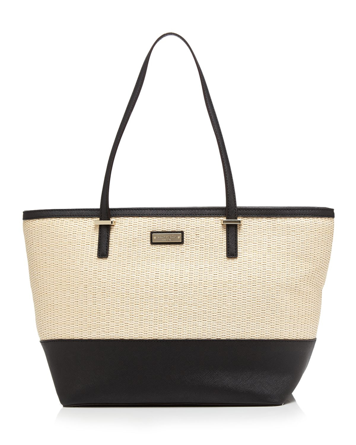 Kate spade new york Tote - Cedar Street Straw Small Harmony in Black | Lyst