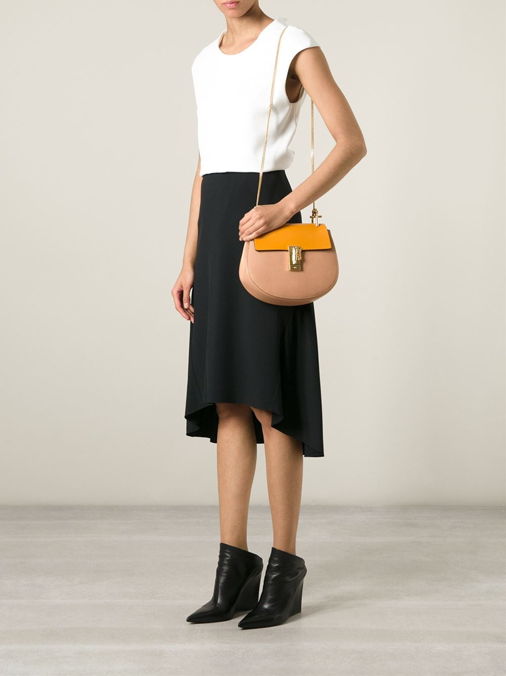 where to buy chloe bags - Chlo Drew Medium Leather Shoulder Bag in Orange (nude \u0026amp; neutrals ...