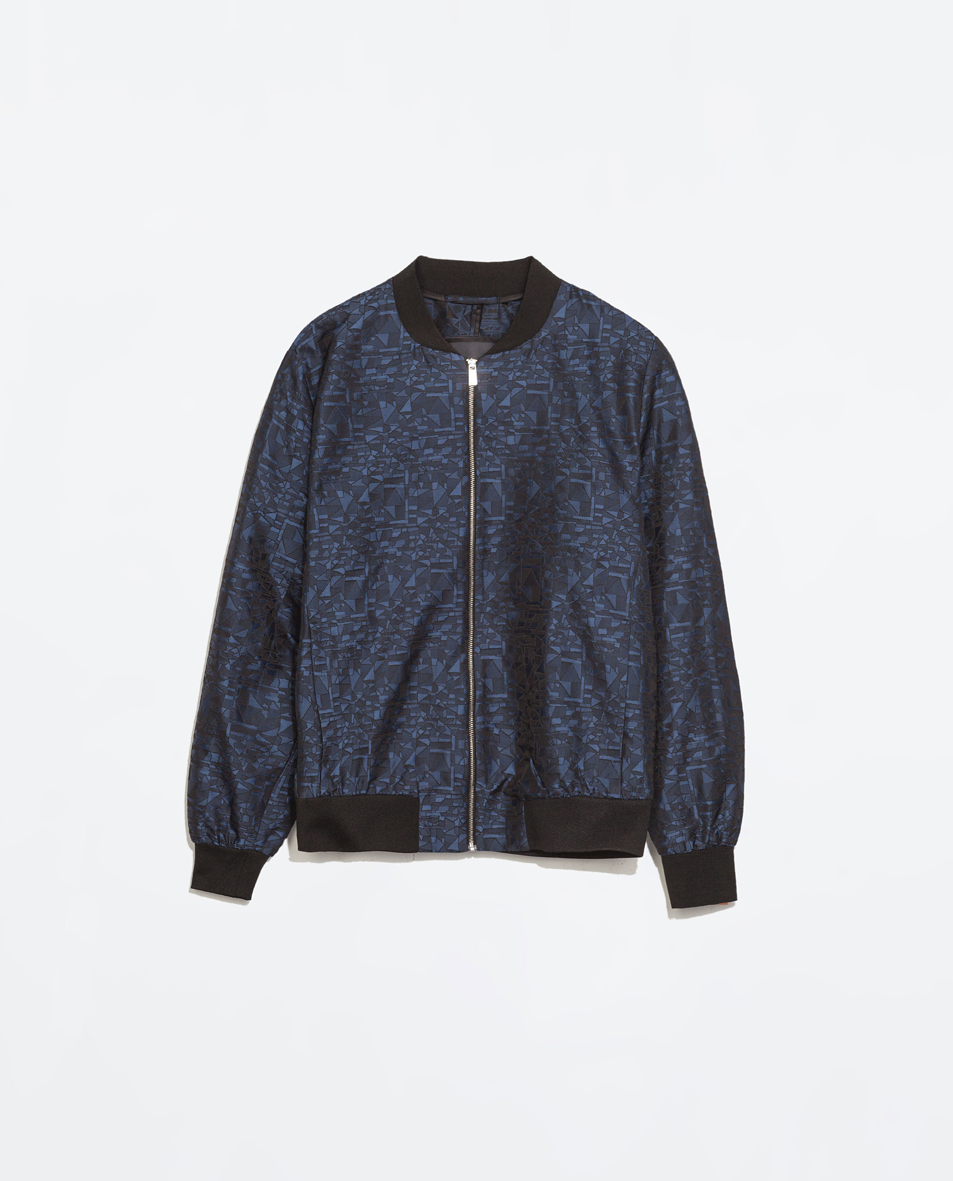 Zara Jacquard Jacket in Blue for Men | Lyst