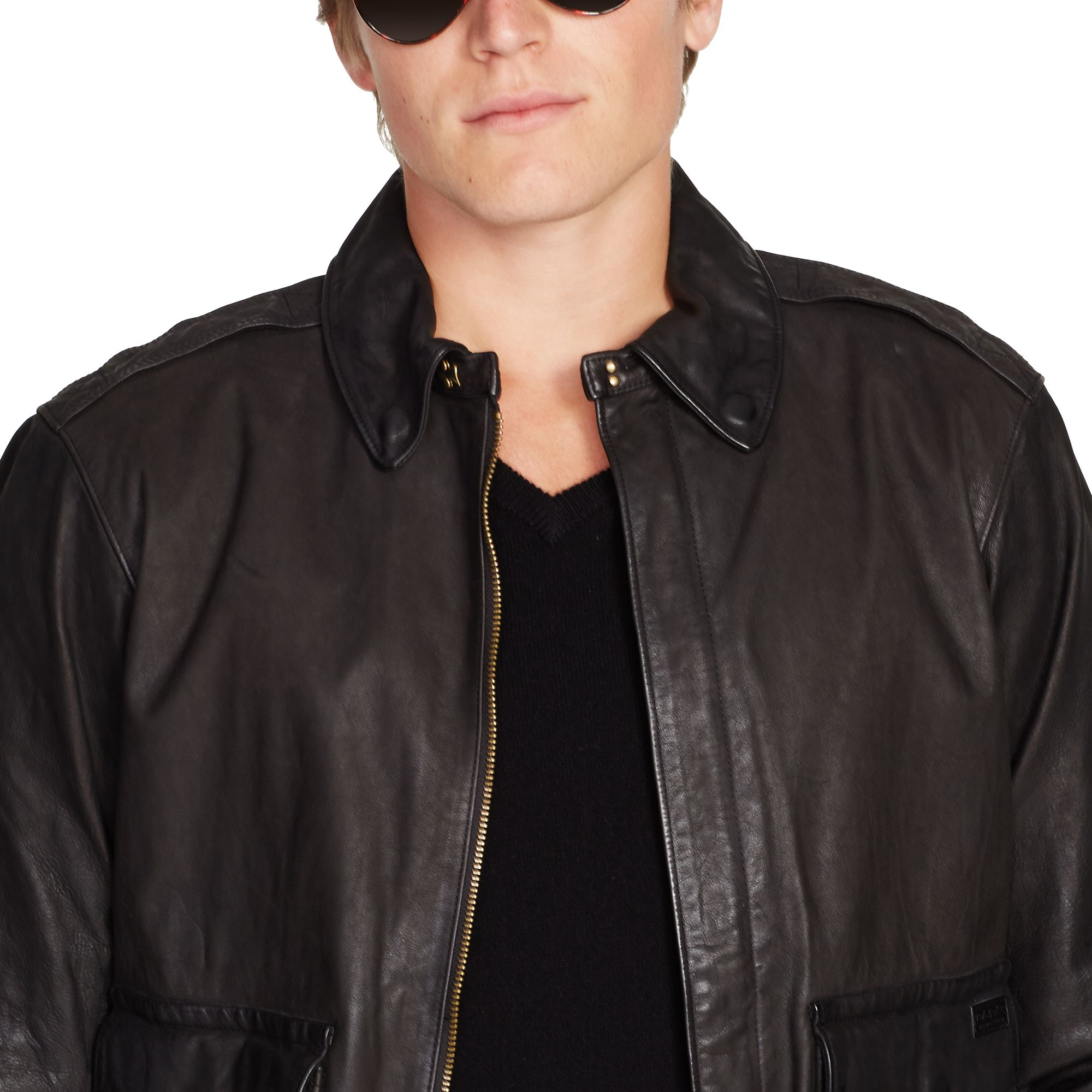 Polo Ralph Lauren Leather Farrington A2 Jacket In Black For Men Lyst Gallery