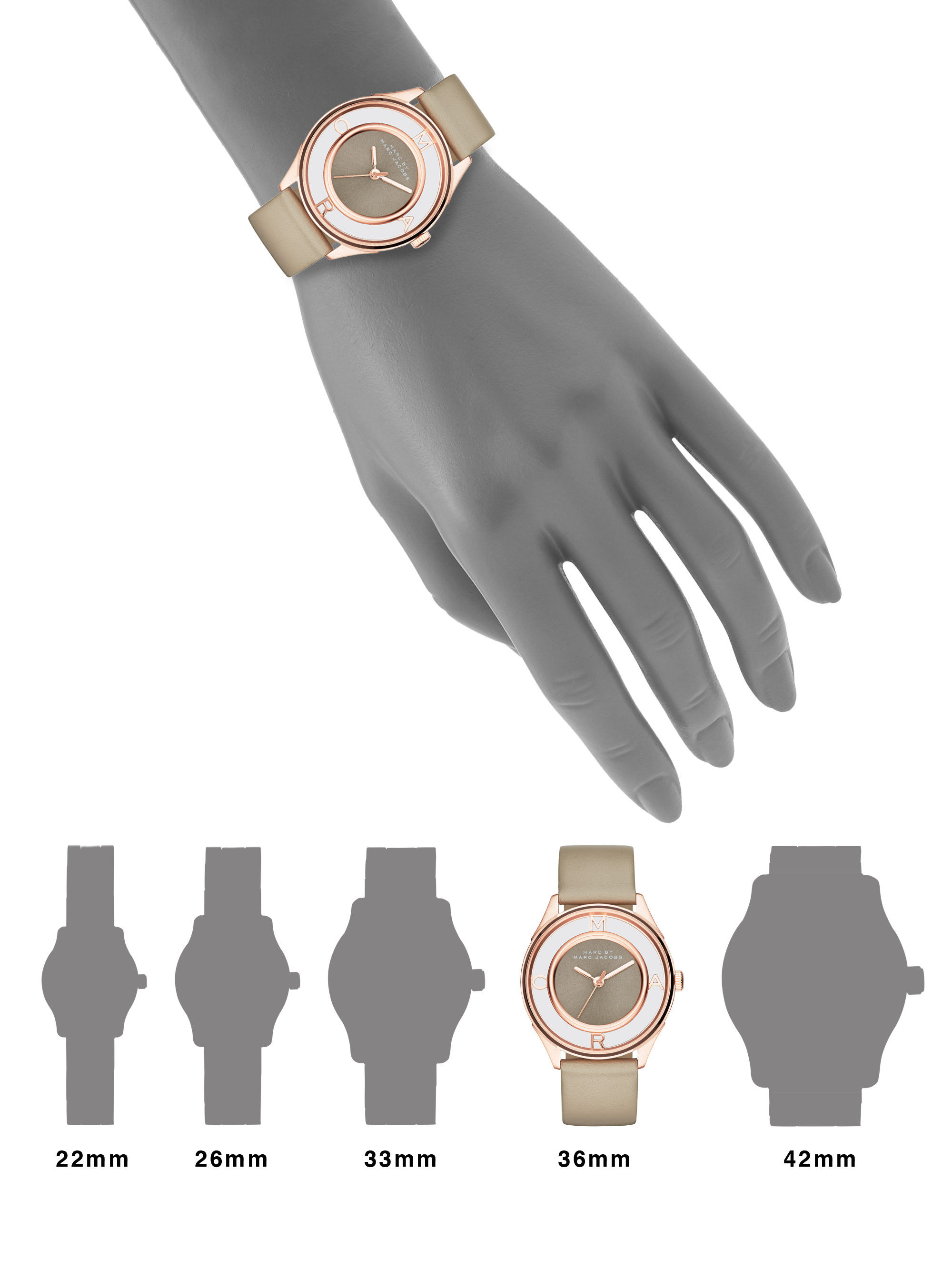 Marc by marc jacobs Tether Skeleton Rose Goldtone Stainless Steel & Leather Strap Watch in Pink