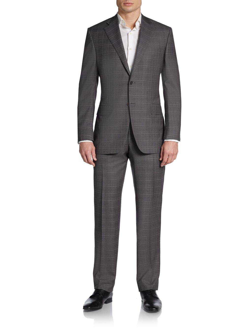 Canali Regularfit Windowpanecheck Wool Suit in Gray for Men (grey) | Lyst