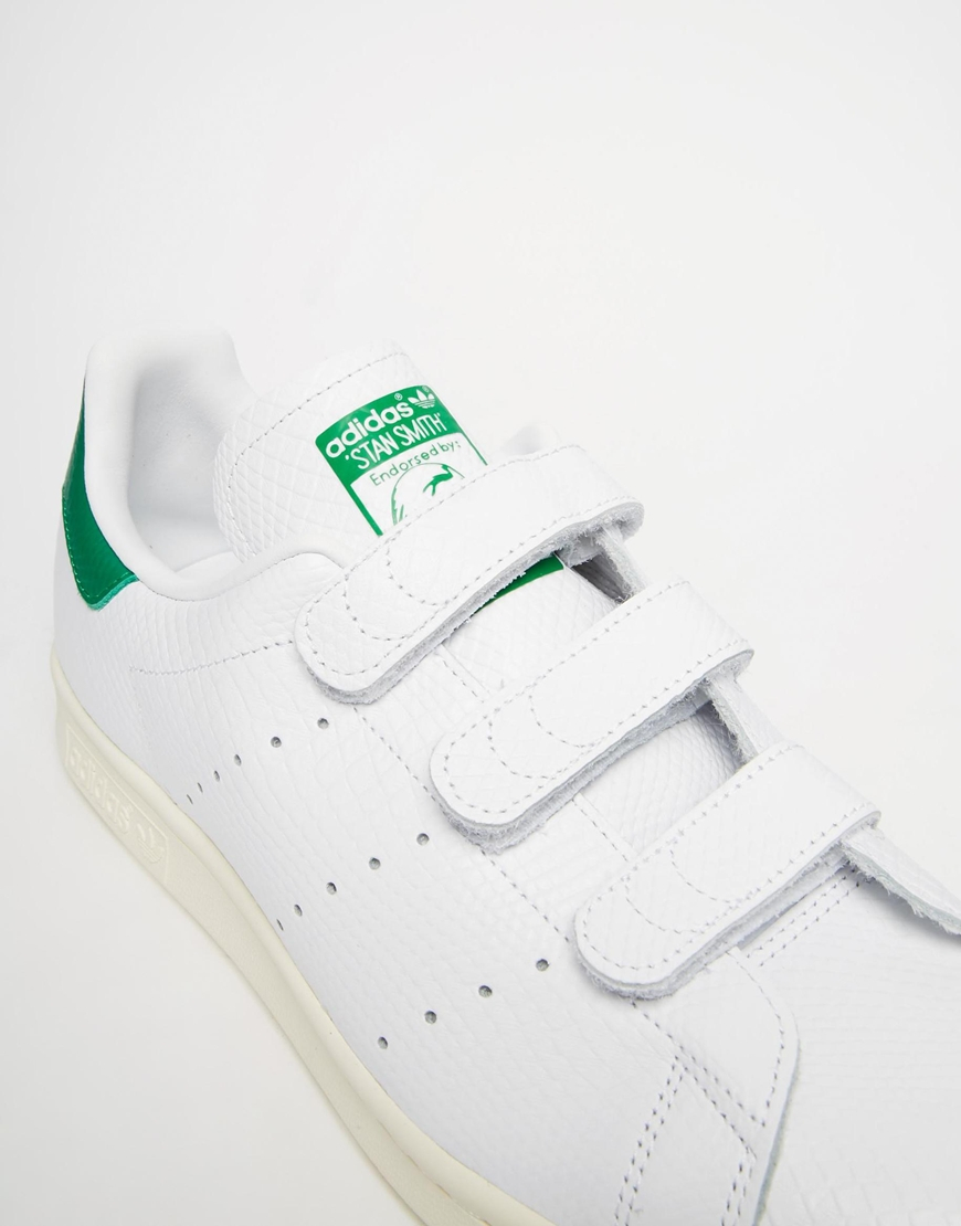 Adidas originals Stan Smith Velcro Trainers in White for Men | Lyst