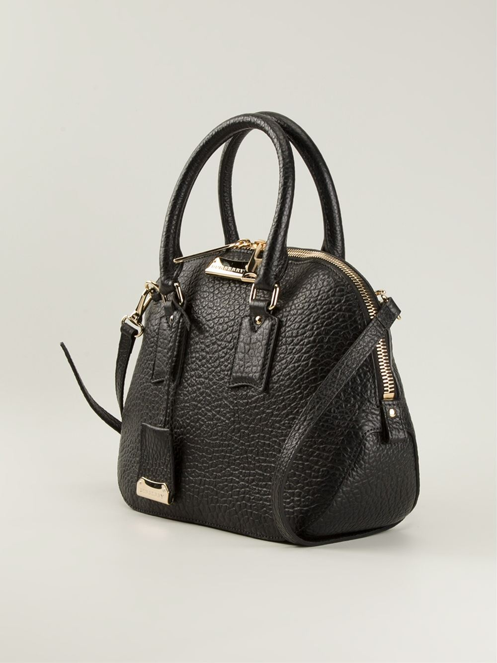 Burberry Large Leather Bag in Black | Lyst