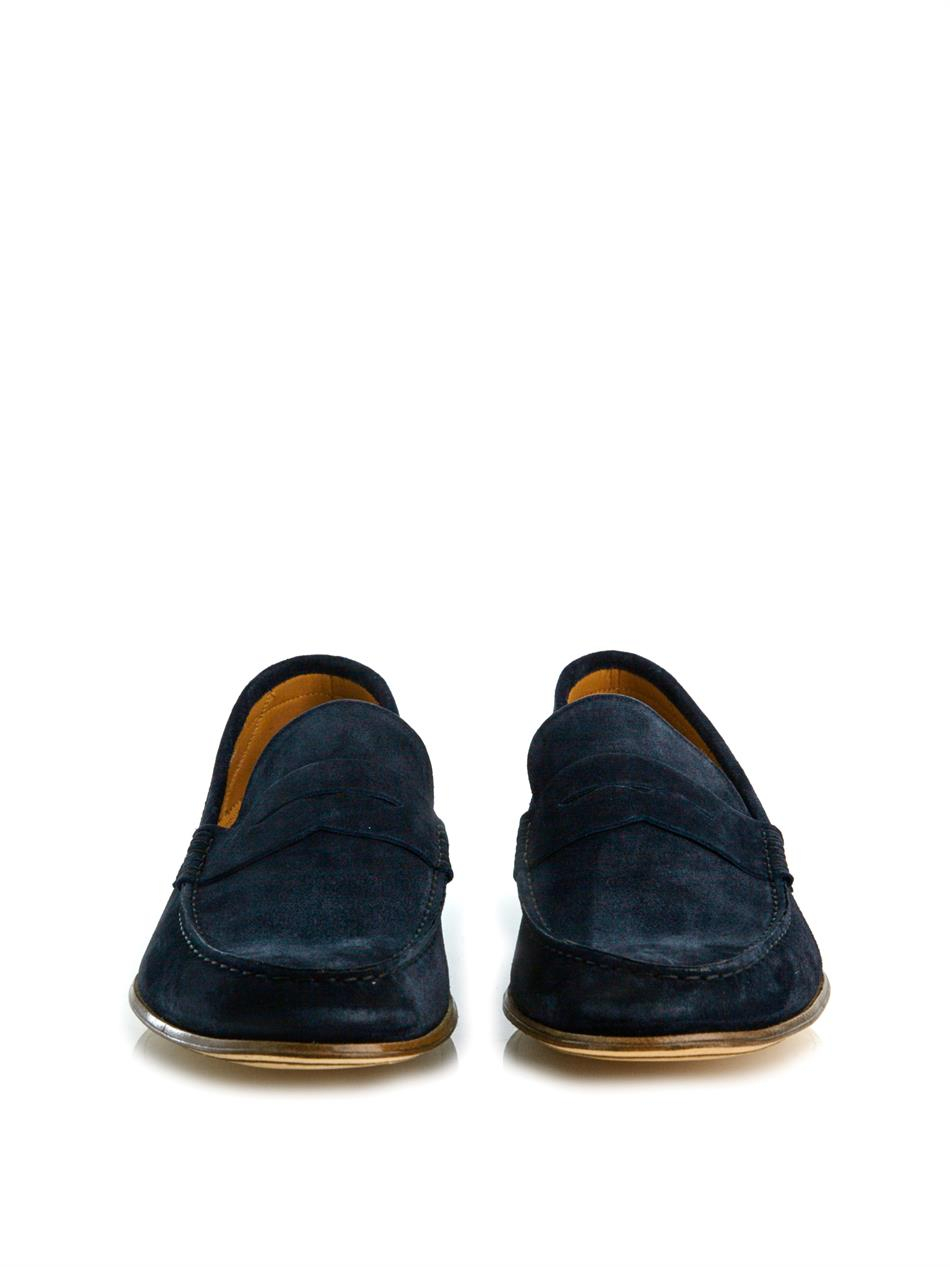 Lyst - Paul Smith Casey Penny Suede Loafers in Blue for Men